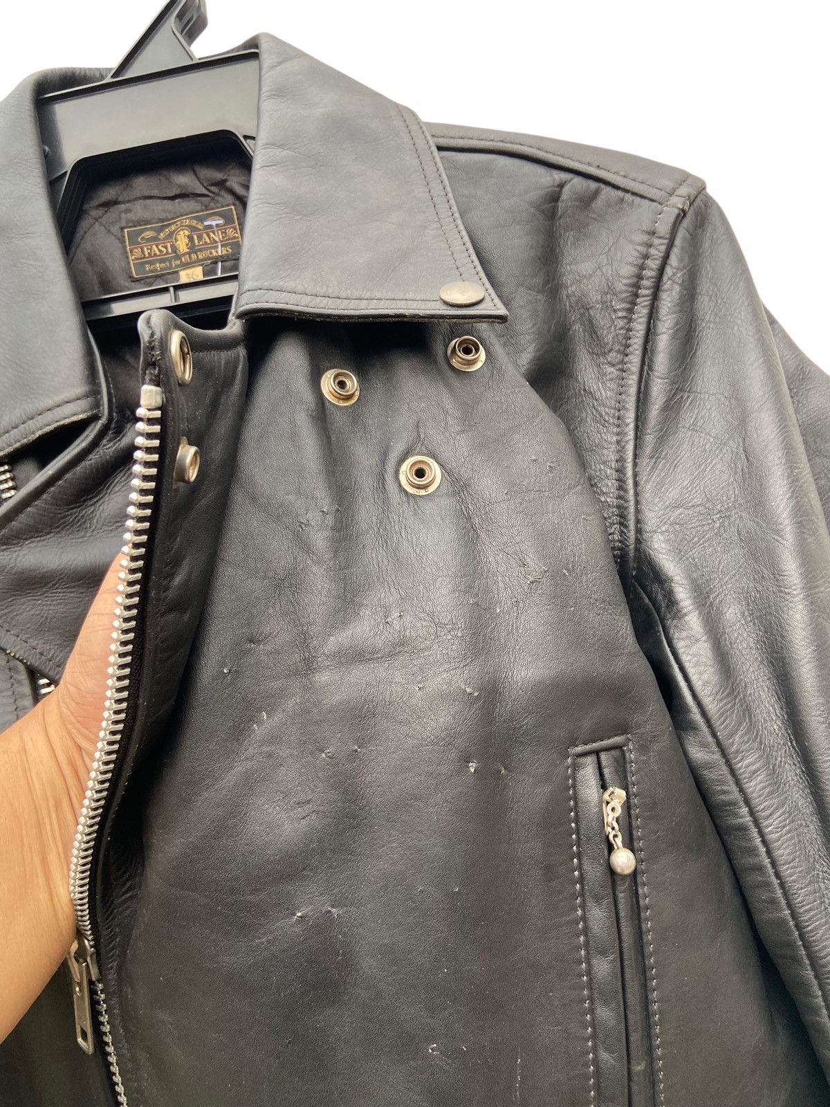 Leather Fast Lane Double Riders Jacket Size US S / EU 44-46 / 1 - 9 Thumbnail
