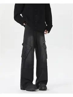 VIBE Black retro embroidered straight leg loose fit jeans Size US 32 / EU 48 - 7 Thumbnail