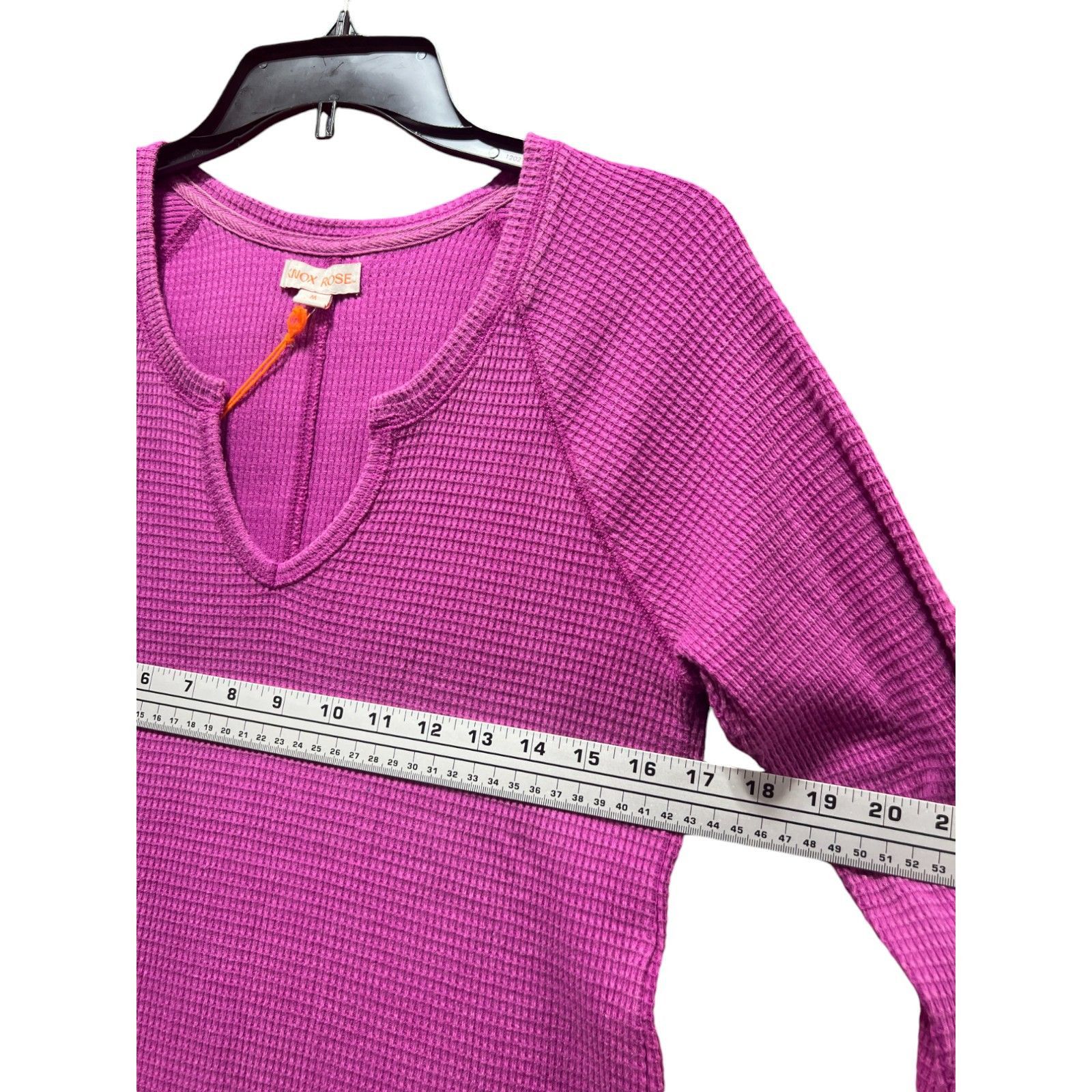 Other Knox Rose - Women's Long Sleeve Notch Neck Thermal Top - Pur Size M / US 6-8 / IT 42-44 - 5 Thumbnail