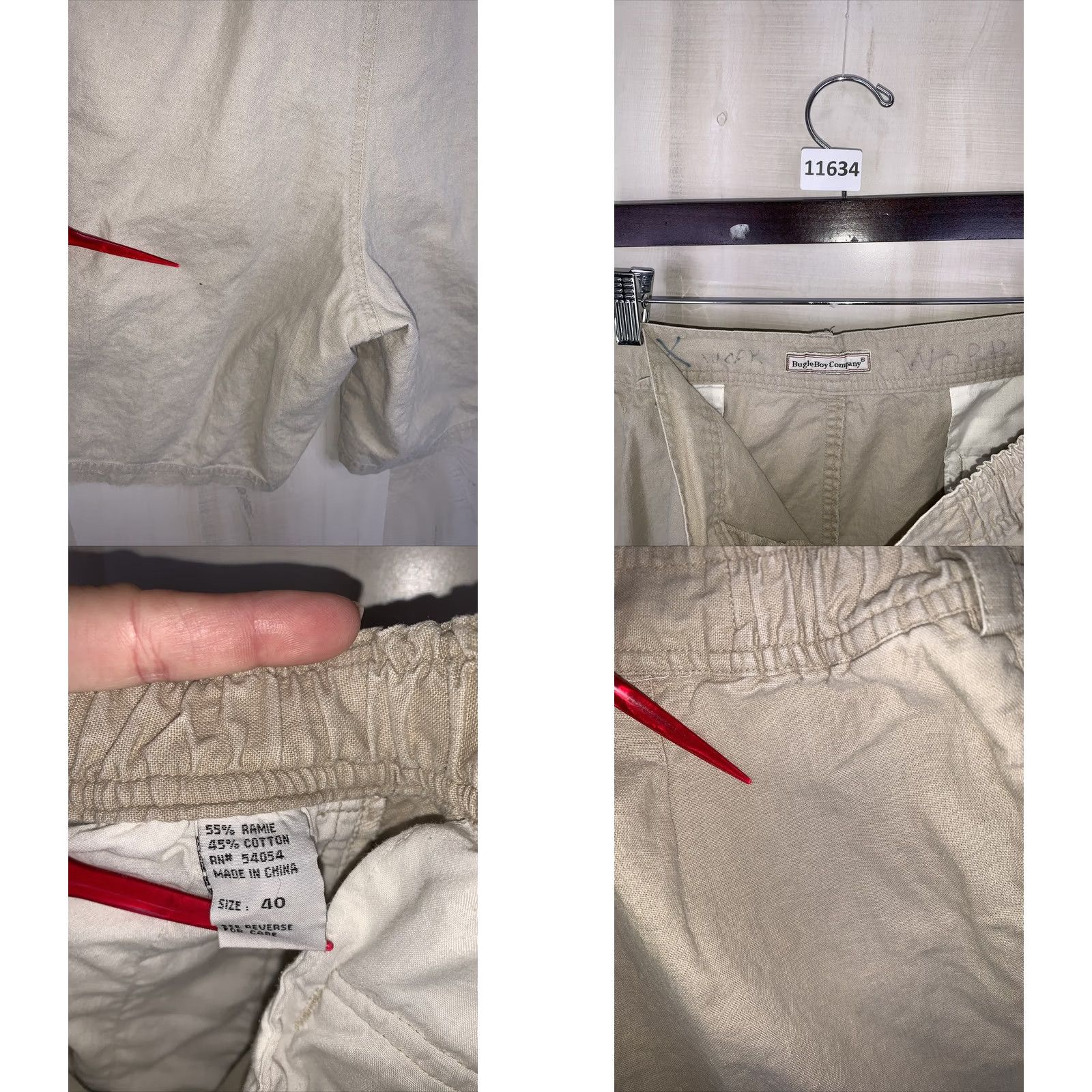 Bugle Boy VINTAGE Bugle Boy Khaki Pleated Front Mens Shorts Size 40 Beige 90s Chino Size US 40 / EU 56 - 8 Thumbnail