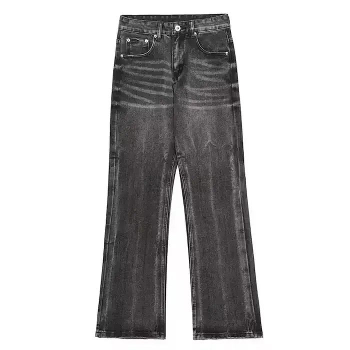Japanese Brand Loose Straight-leg Flared Black Jeans Size US 32 / EU 48 - 6 Thumbnail