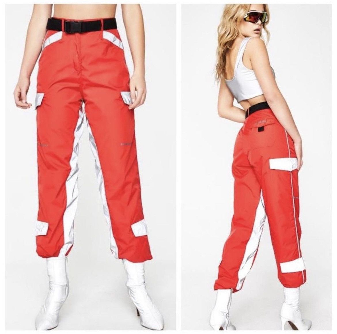 I.AM.GIA I.AM.GIA Red & Silver Reflective Pants (Medium) Size 30" / US 8 / IT 44 - 9 Thumbnail