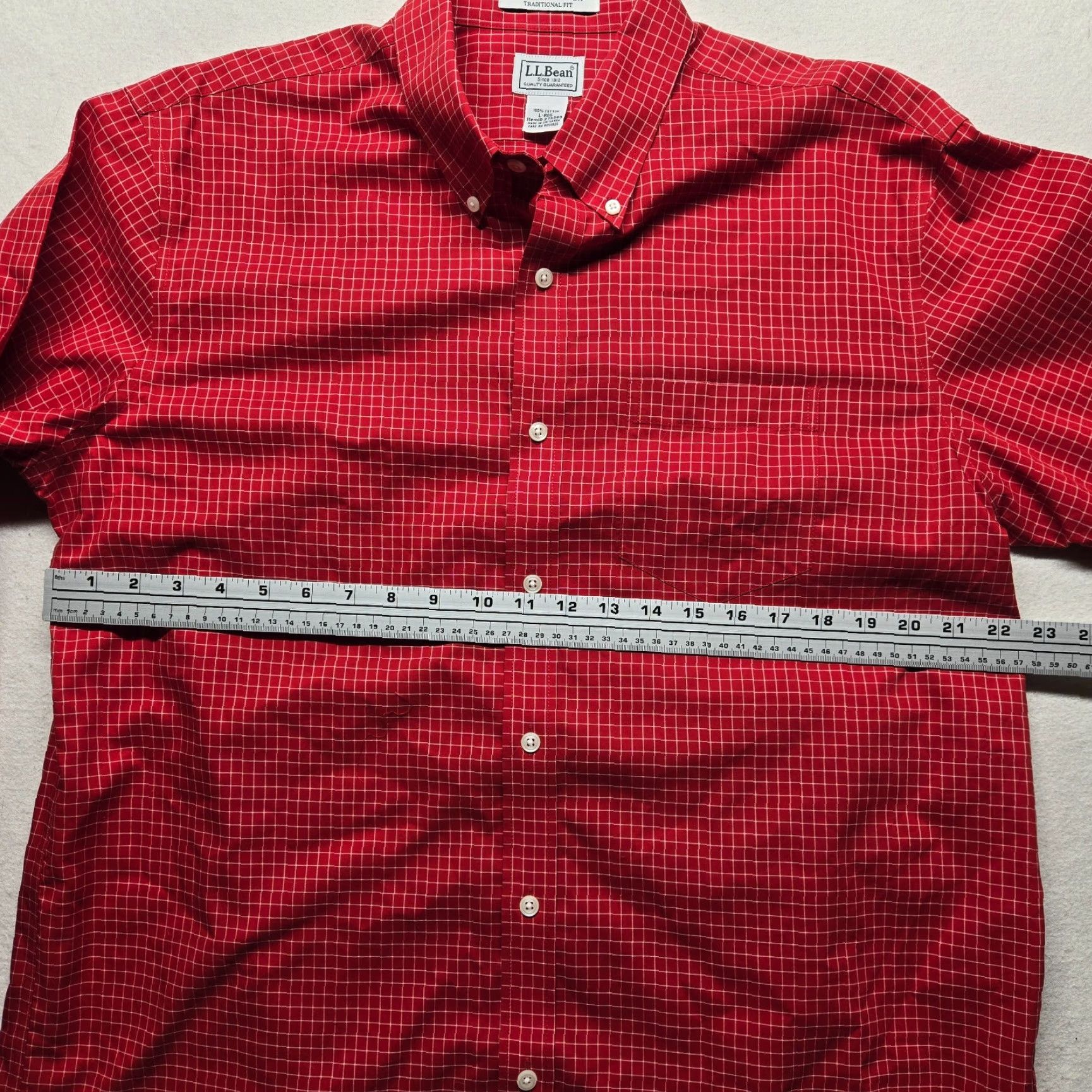 Vintage VINTAGE LL Bean Red Checkered Long Sleeve Shirt Pocket Button Up Men's L Large Size US L / EU 52-54 / 3 - 4 Thumbnail