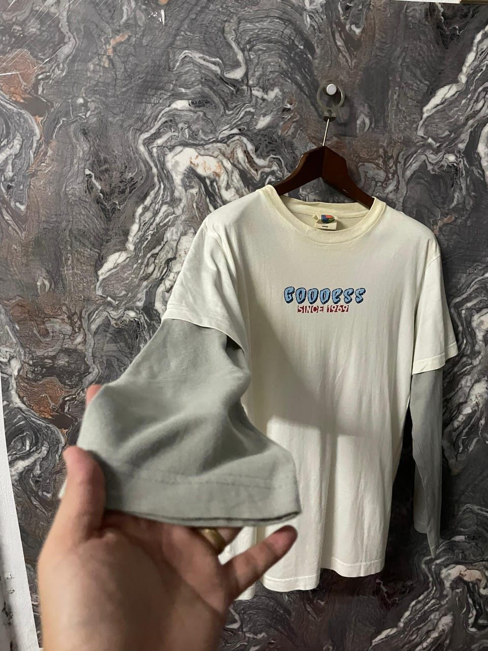 Vintage K5-09 Thrashed Y2K Goddess Hawaiian double Surf Wear Tee Size US L / EU 52-54 / 3 - 8 Thumbnail
