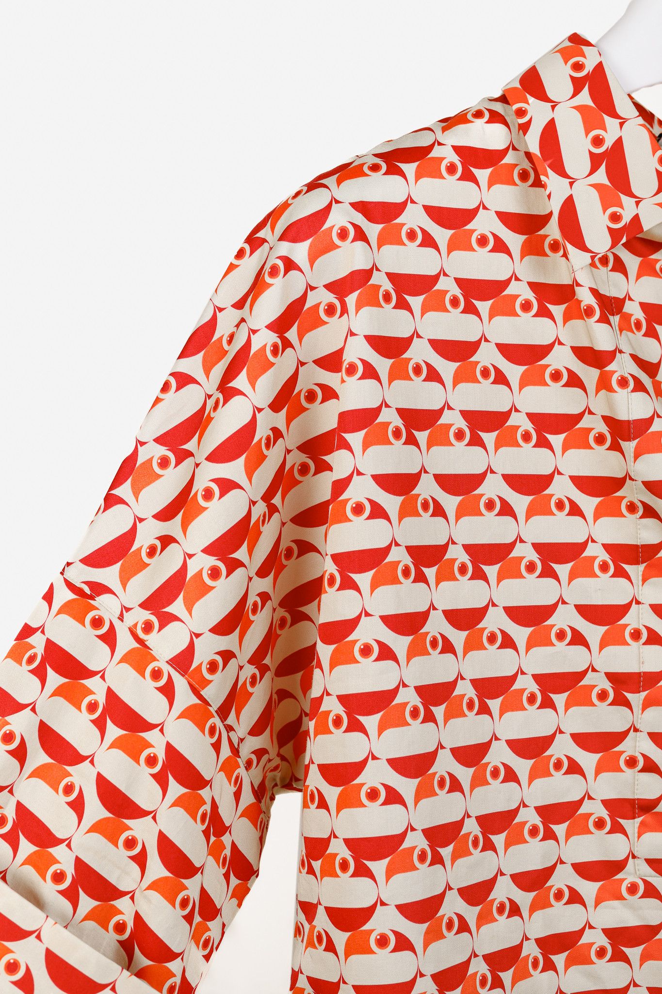 Akris Akris Punto R/24 Cotton Satin Pelican Dot Printed Blouse Size XL / US 12-14 / IT 48-50 - 5 Thumbnail