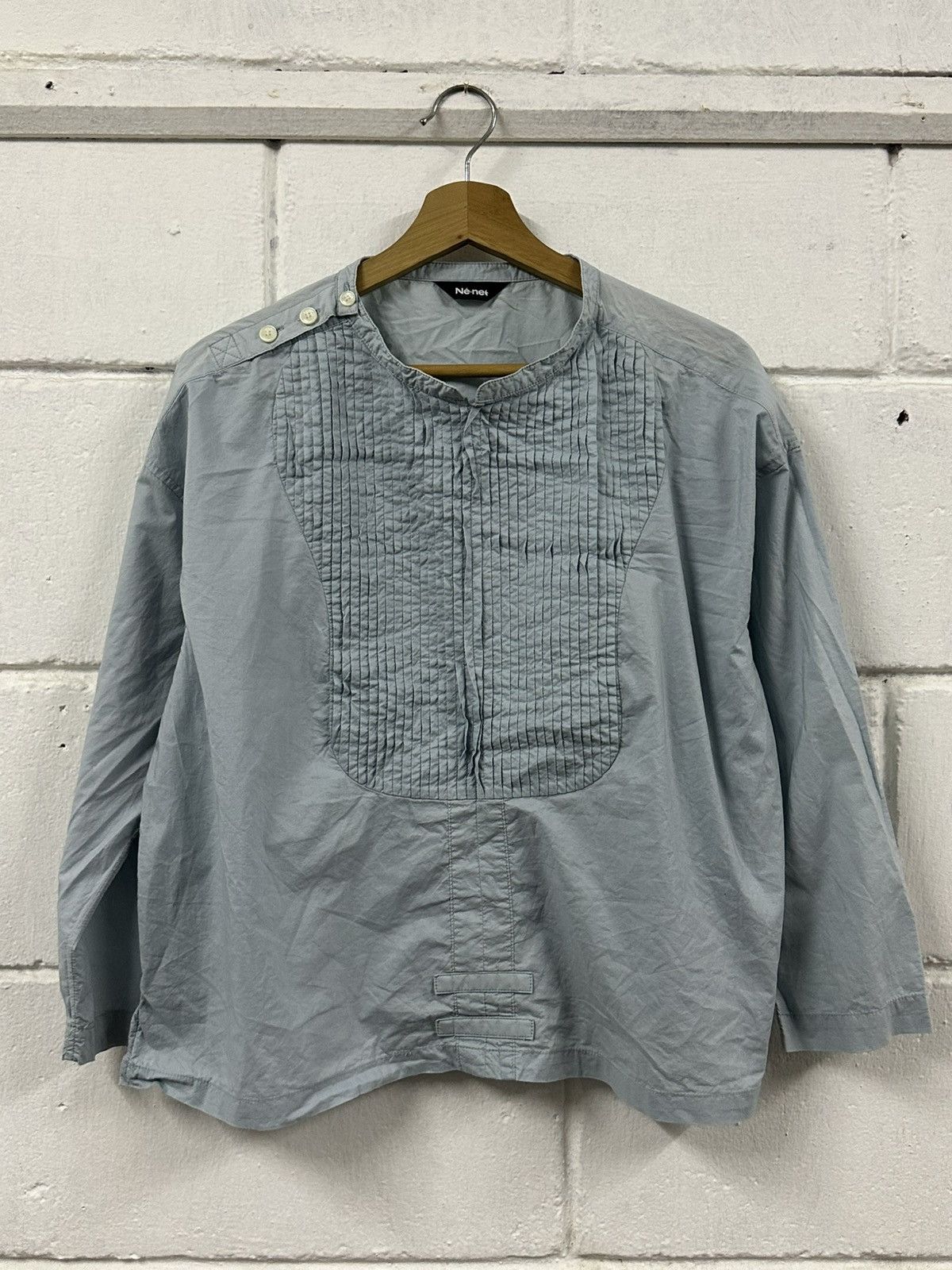 Ne-Net Ne-Net Issey Miyake Ruffle Side Button L/S Shirt Size US L / EU 52-54 / 3 - 3 Thumbnail