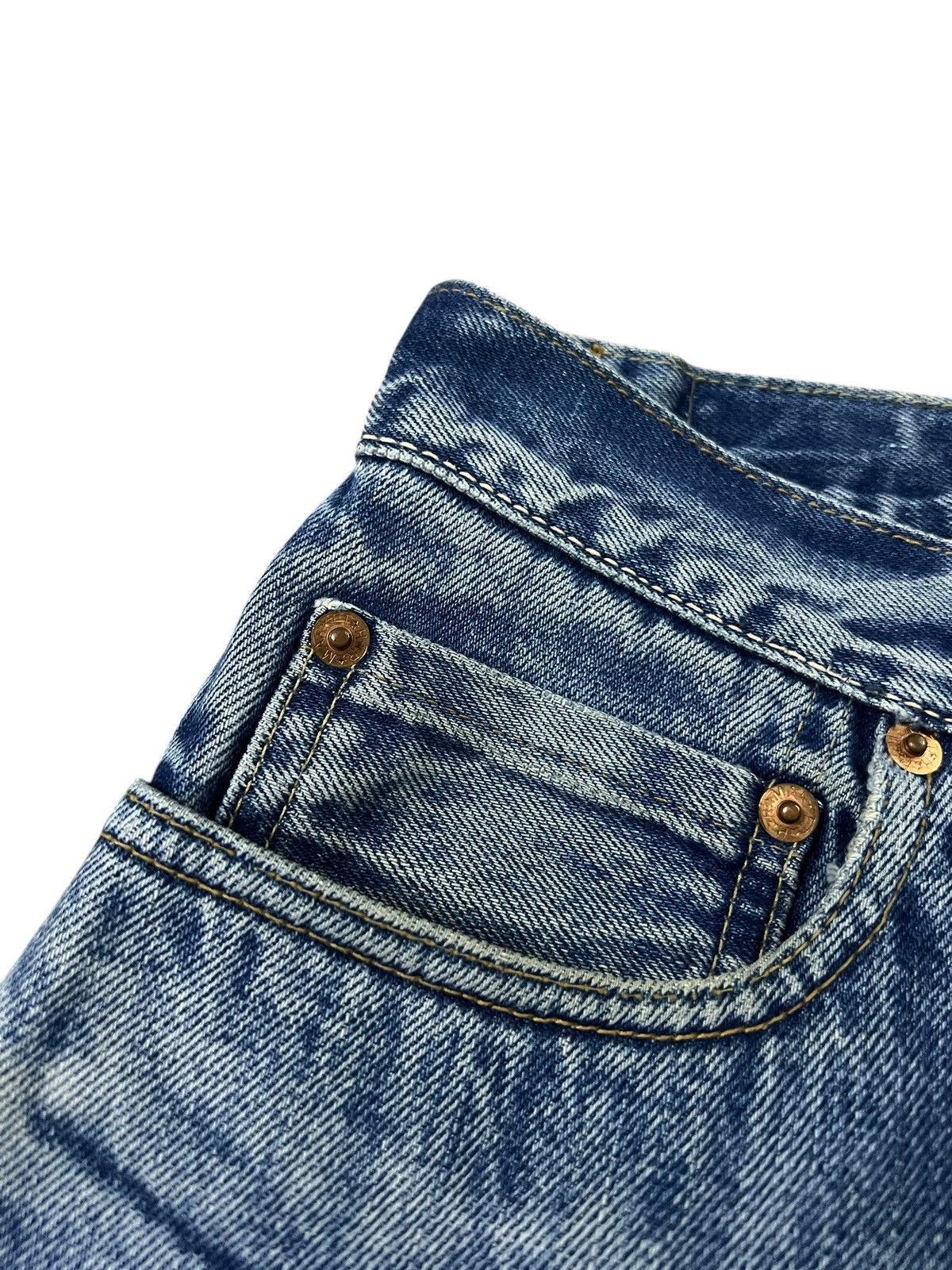 Blue Blue Japan Vintage Blue Blue Japan Patchwork Selvedge Jean Size US 29 - 18 Thumbnail
