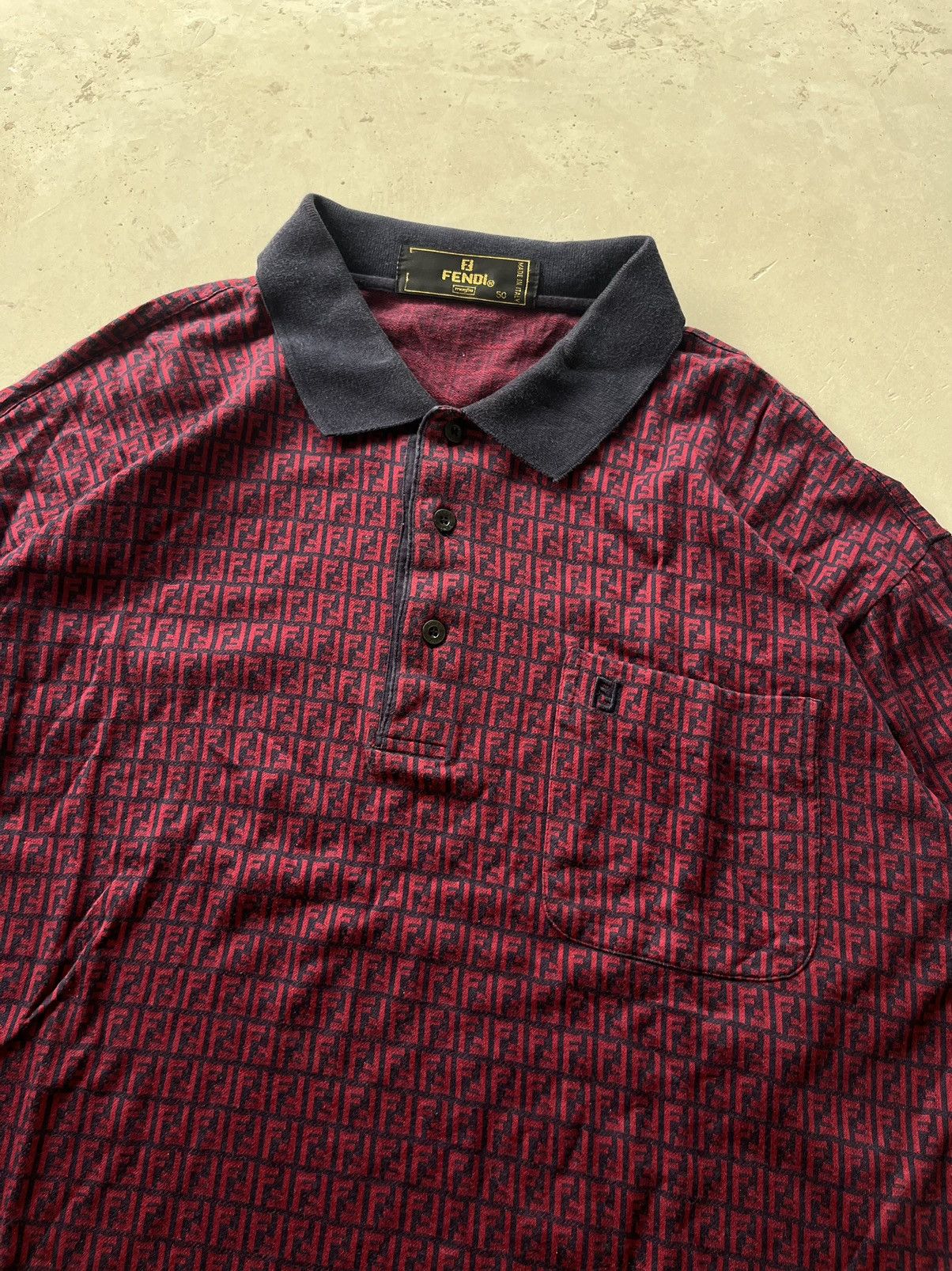 Fendi Vintage Rare Fendi Monogram Longshirt Polo Size US M / EU 48-50 / 2 - 2 Thumbnail