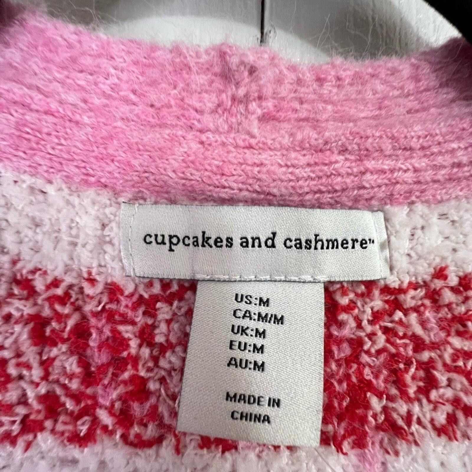 Other Cupcakes‎ and Cashmere M Pink XO Heart Knit Cardigan Sweater Size M / US 6-8 / IT 42-44 - 4 Thumbnail