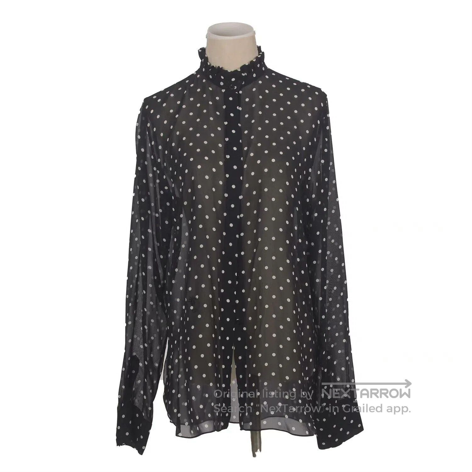 Dior Dior Black Polka Dot Silk Shirt. Size M / US 6-8 / IT 42-44 - 1 Thumbnail