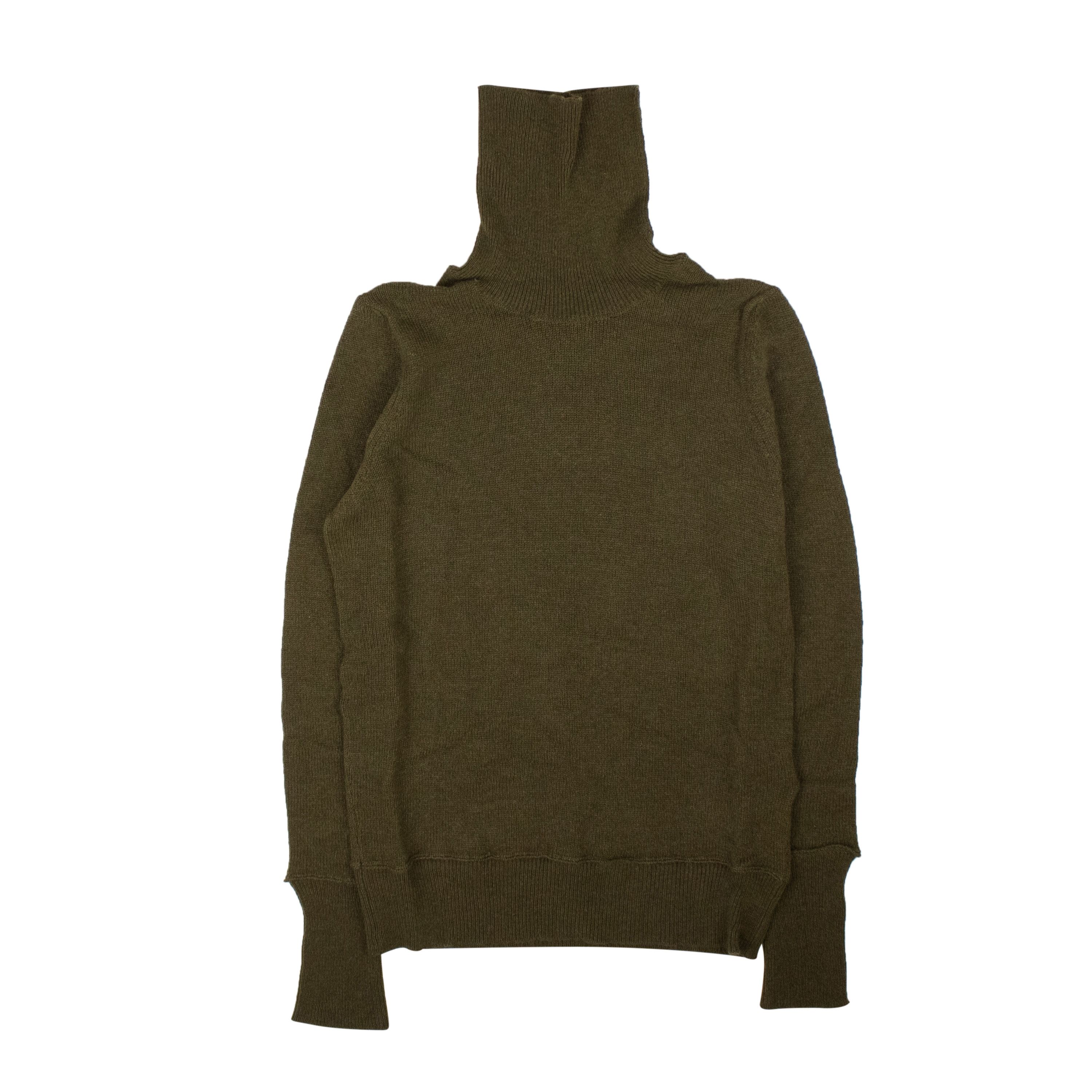 image of Amiri Olive Green Distressed Cashmere Crewneck Size Xs, Women's