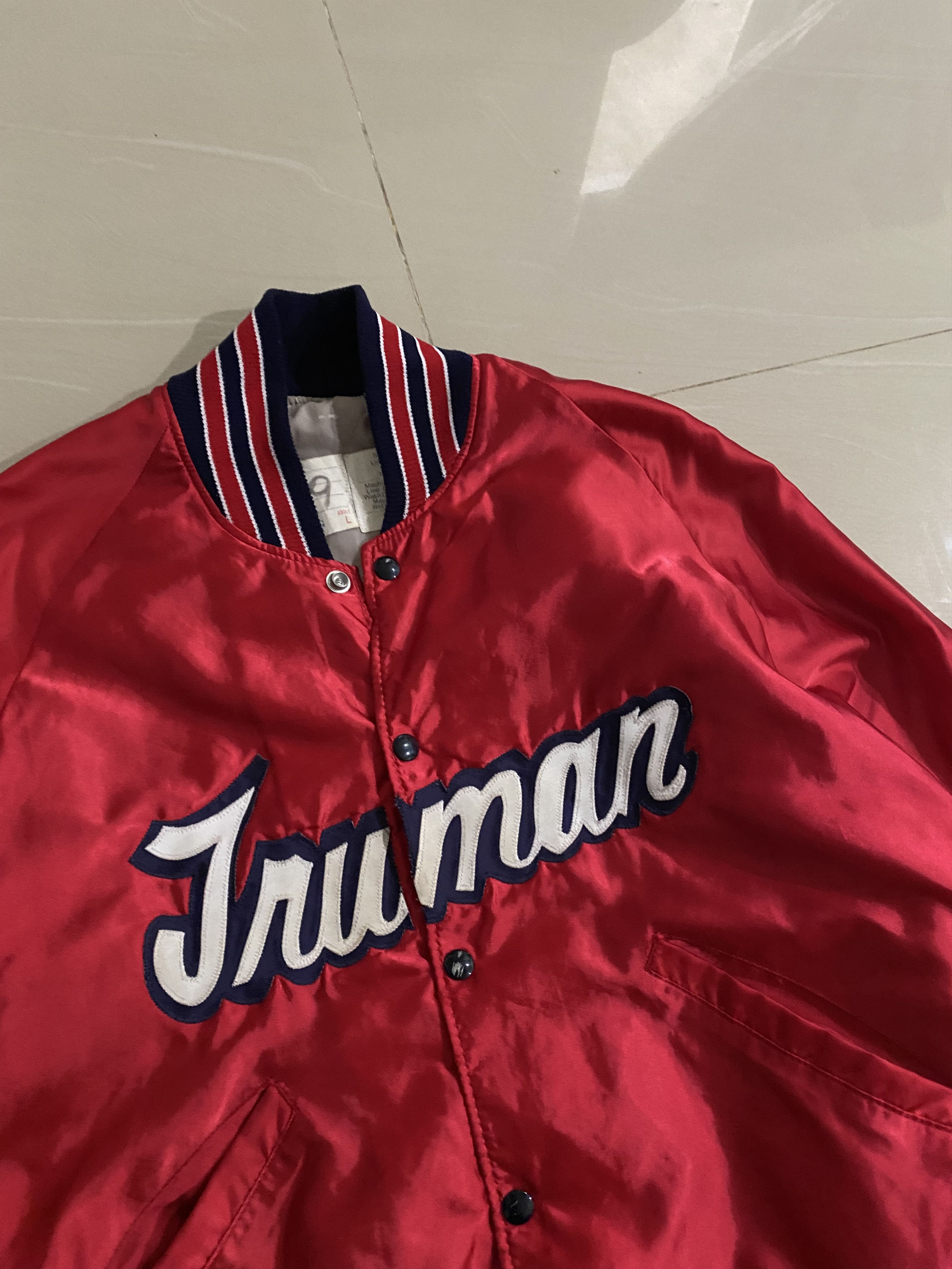MLB Vintage 90s Truman Baseball Red Satin Jacket Size US L / EU 52-54 / 3 - 2 Thumbnail