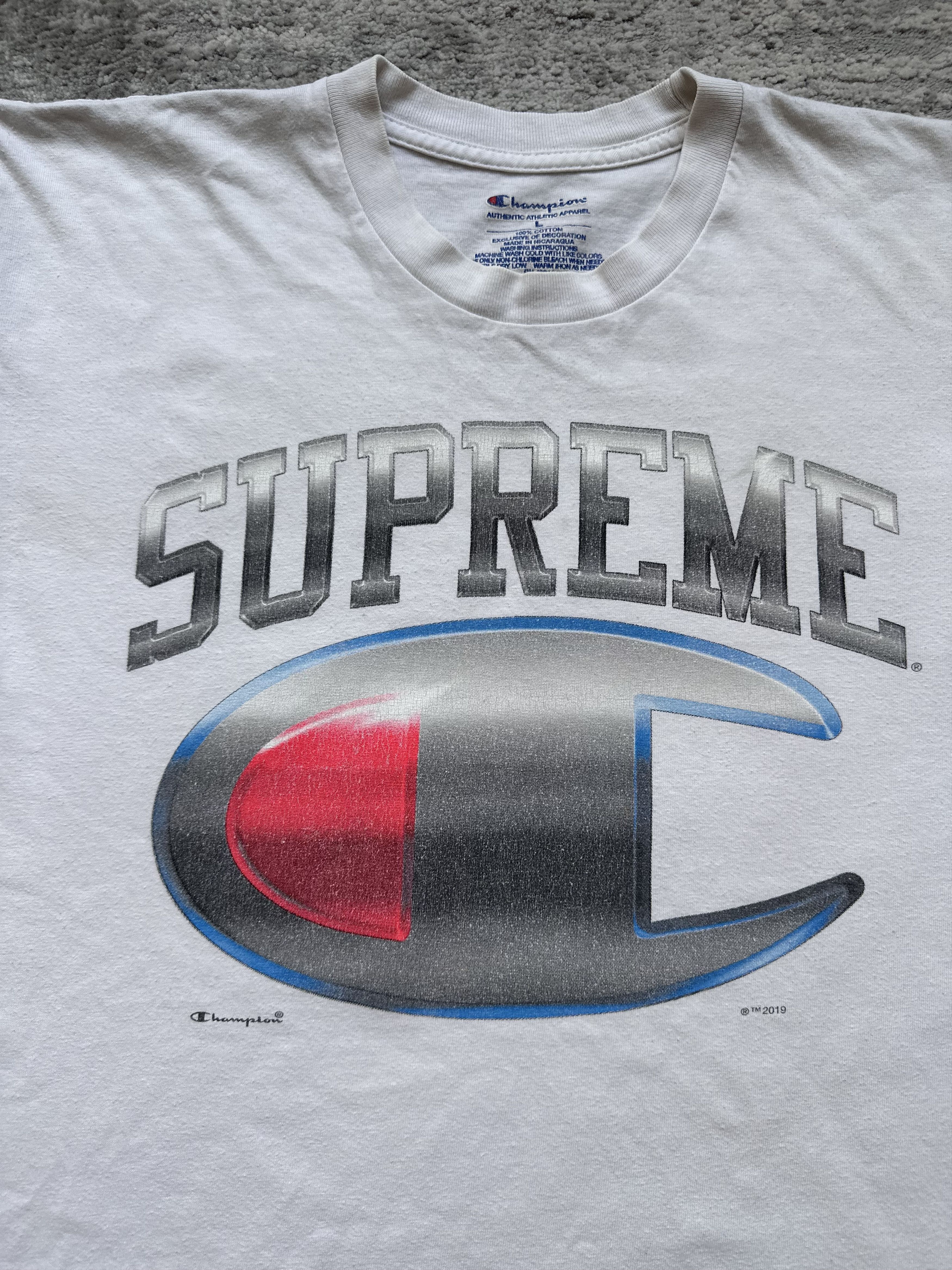 Champion × Supreme Supreme Champion t shirt Size US L / EU 52-54 / 3 - 4 Thumbnail