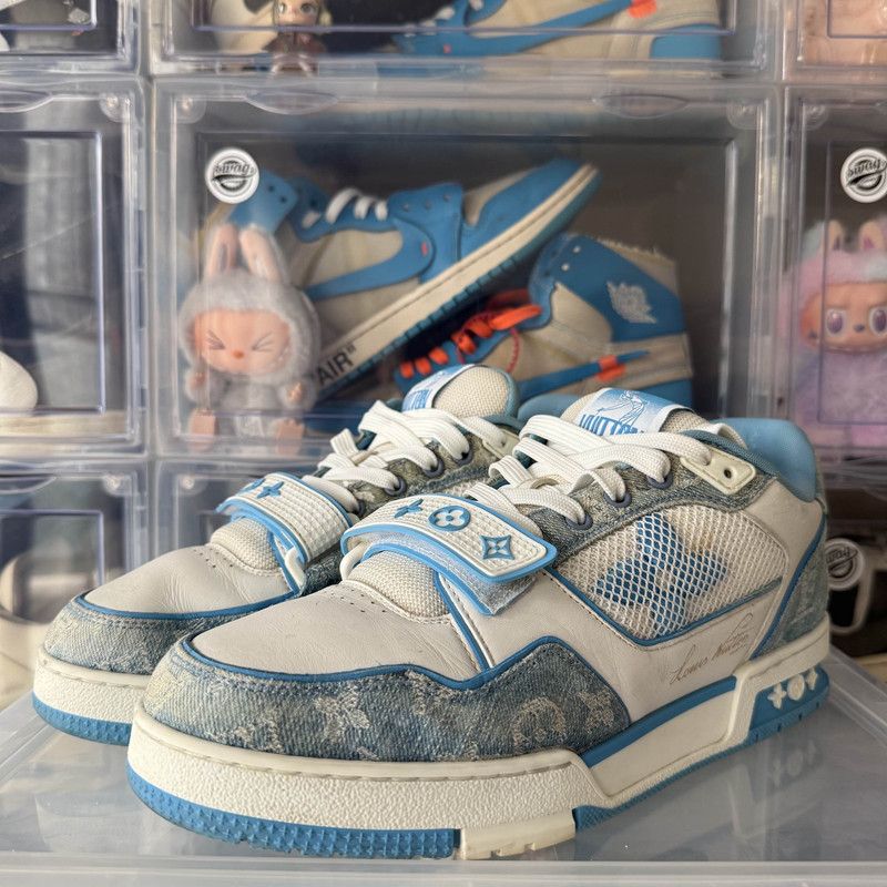 Louis Vuitton Louis Vuitton Blue and White Trainer Sneakers 0089 Size US 8.5 / EU 41-42 - 1 Thumbnail
