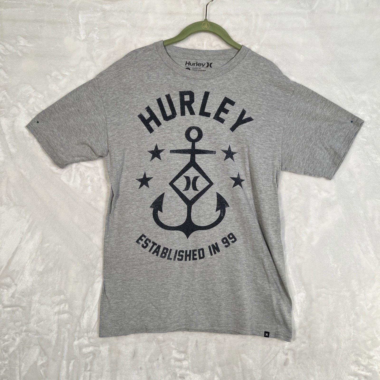 Hurley Hurley Cotton T-Shirt Men's M Gray Sailing Graphic Print Size US M / EU 48-50 / 2 - 1 Thumbnail