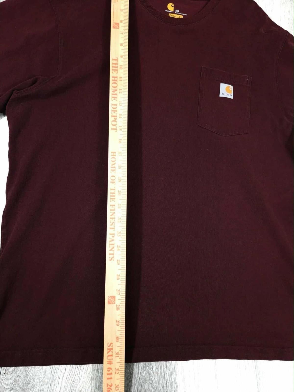 Carhartt Carhartt Shirt Mens L Burgundy Short Sleeve Original Fit #5 Size US L / EU 52-54 / 3 - 2 Thumbnail