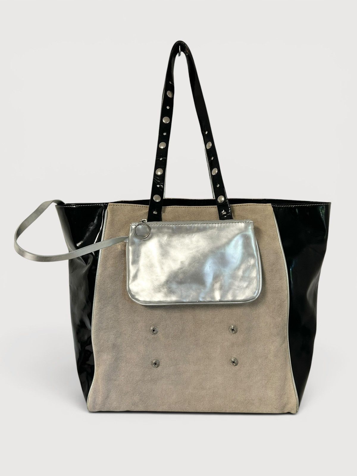 Maison Margiela SS2017 Detachable Handle Canvas Patent Leather Tote Bag Size ONE SIZE - 1 Thumbnail