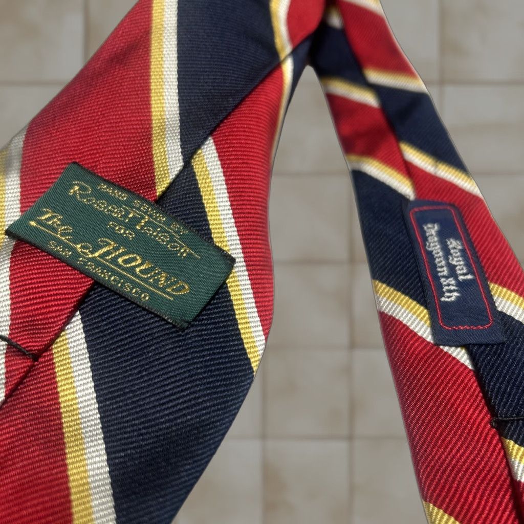 Robert Talbott VTG Robert Talbott Repp Silk Neck Tie Multicolor Stripe 3.5 USA Royal Dragon 8th Navy Gold Red Stripe Men Tie Size ONE SIZE - 1 Thumbnail