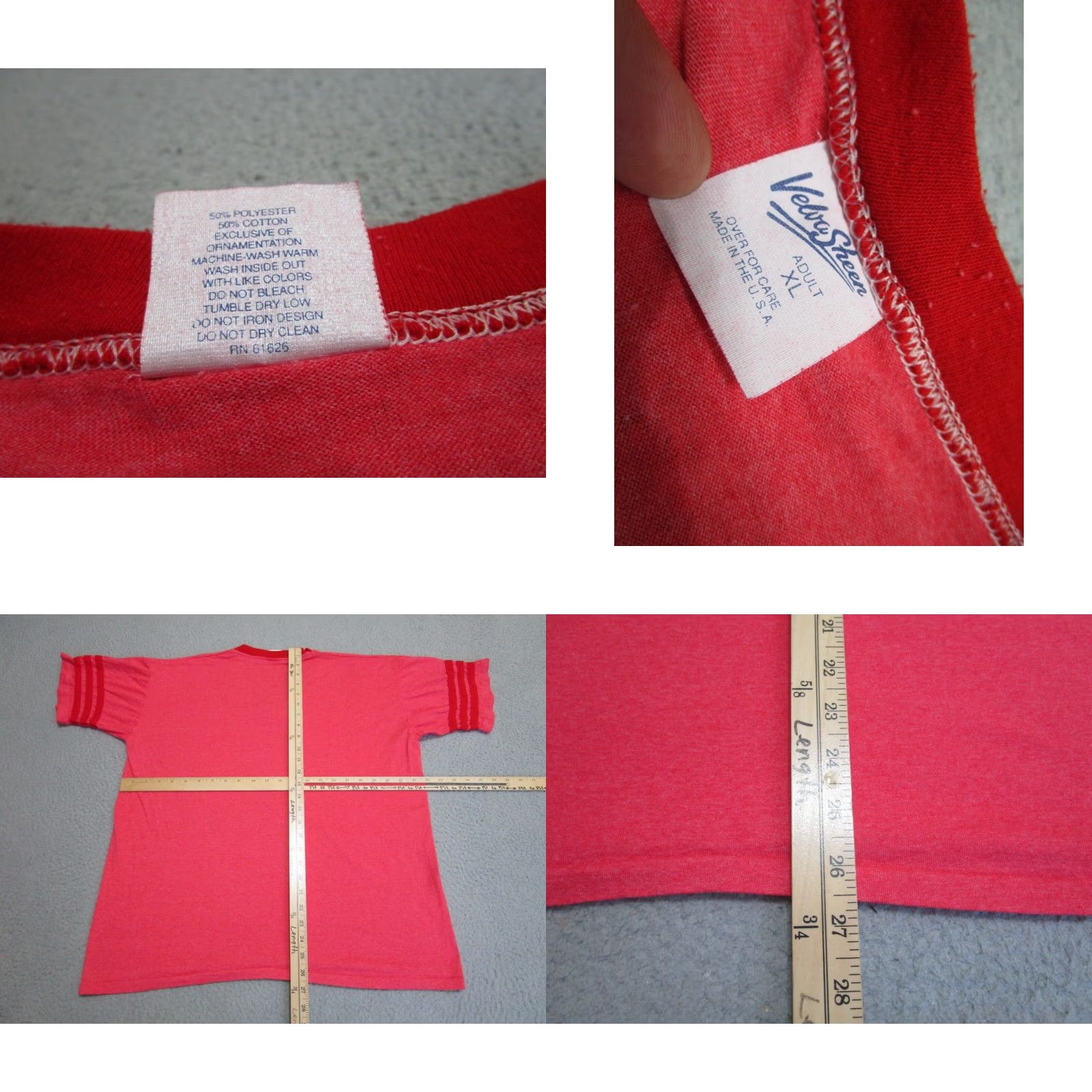 Velva Sheen VINTAGE Velva Sheen Disney T-Shirt Men XL ringer 80s Mickey Mouse Stripe California Single Stitch Band Sleeve Solid Pattern Size US XL / EU 56 / 4 - 8 Thumbnail
