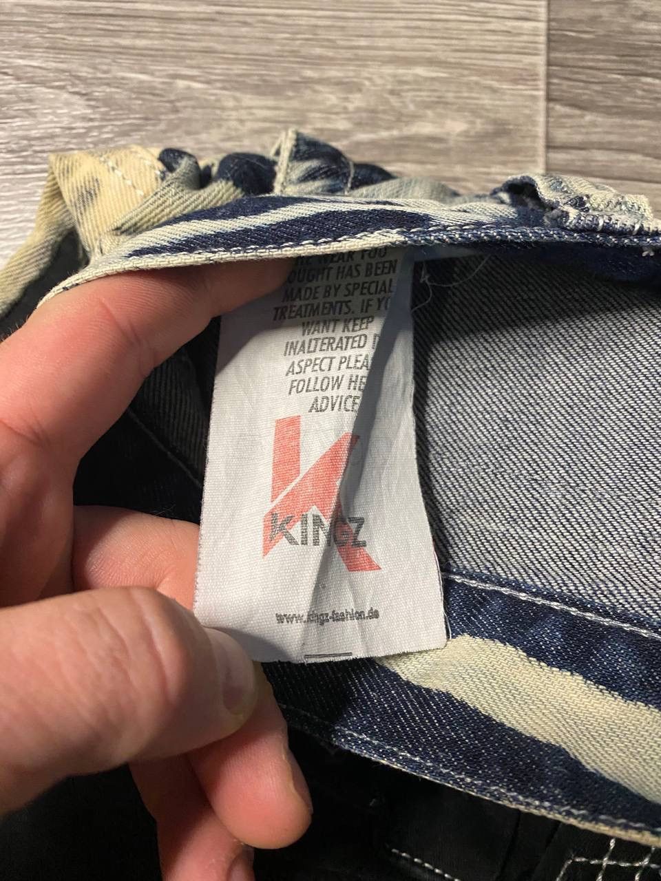 Japanese Brand Avantgarde Kingz Washed Straight Jeans Patchwork Opium Y2K Size US 29 - 12 Thumbnail