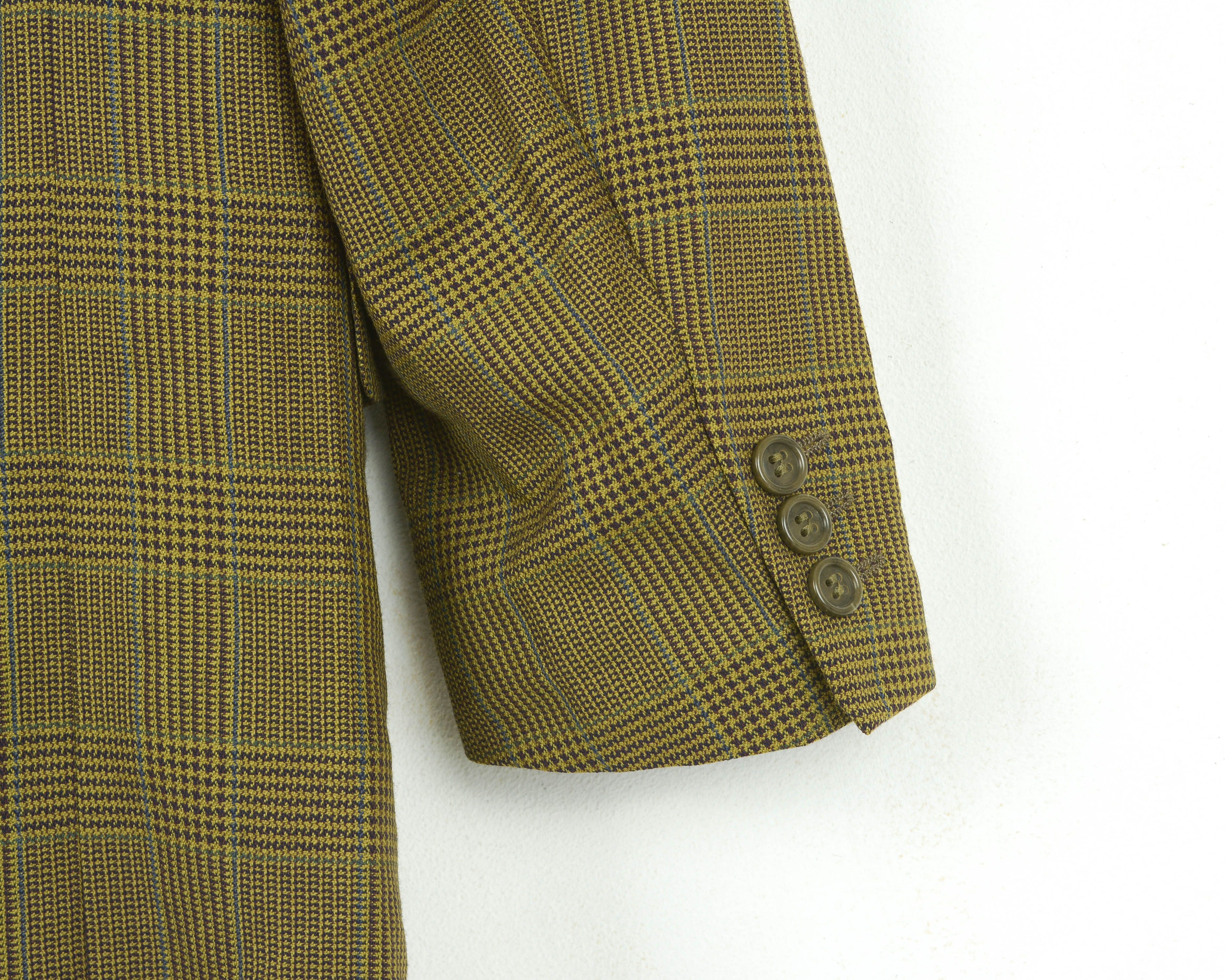 Hugo Corleone Vintage US 40 Blazer Virgin Wool M Jacket Check Size 40R - 12 Thumbnail