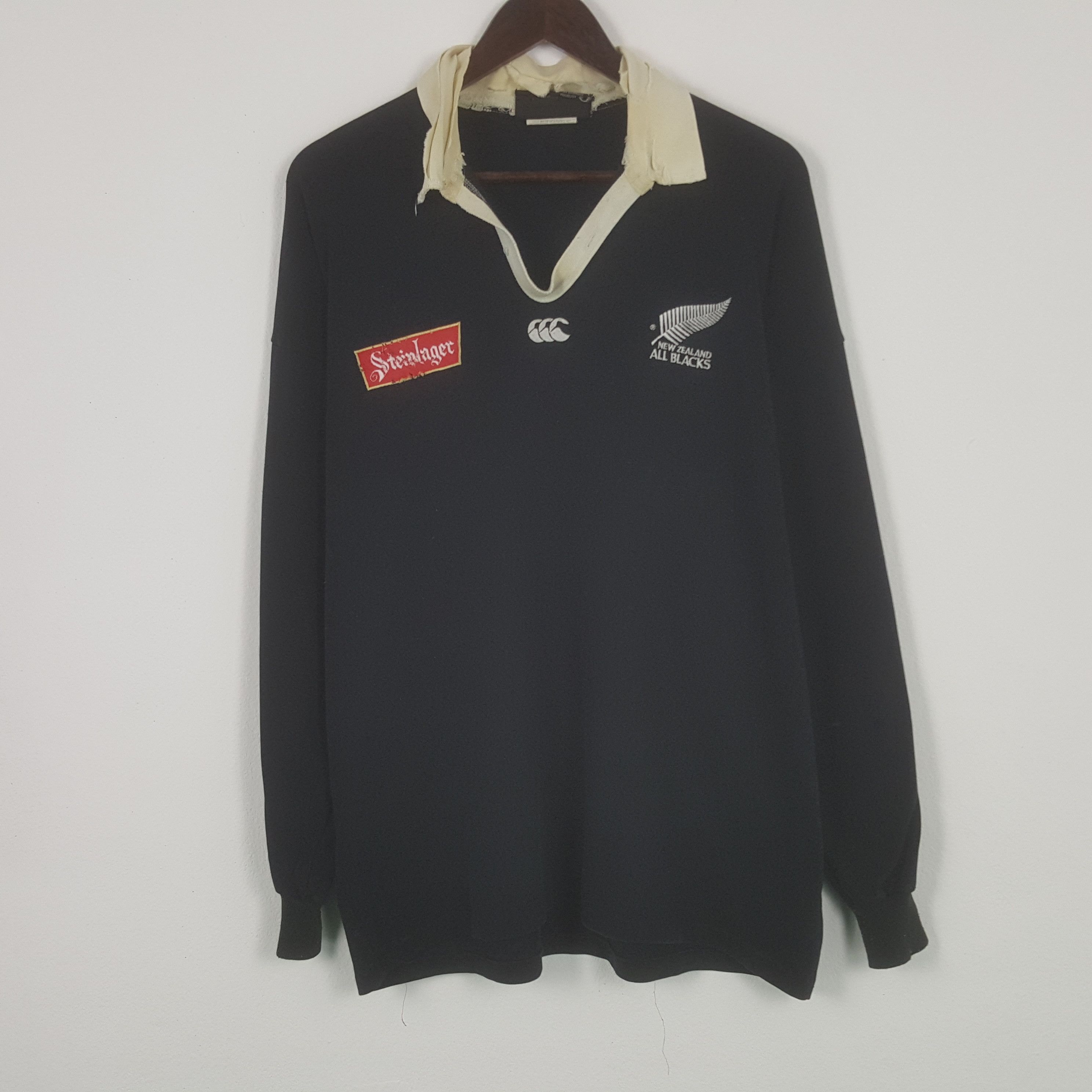 image of Canterbury Of New Zealand x Vintage New Zealand All Black Rugby Uniform Tshirt, Men's (Size Large)