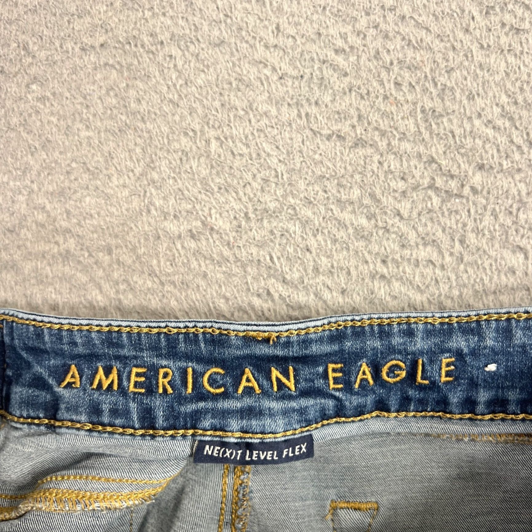 American Eagle Outfitters VINTAGE American Eagle Mens Jeans 30x32 Slim Straight Blue Cotton Elastane Regular Fit Size US 30 / EU 46 - 6 Thumbnail