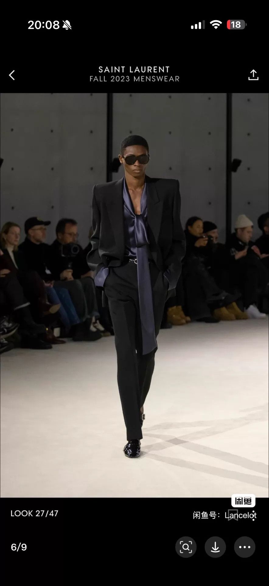 Saint Laurent Paris Saint Laurent 23FW Satin Silk Gunmetal Shirt 38 NWT Size US S / EU 44-46 / 1 - 6 Thumbnail