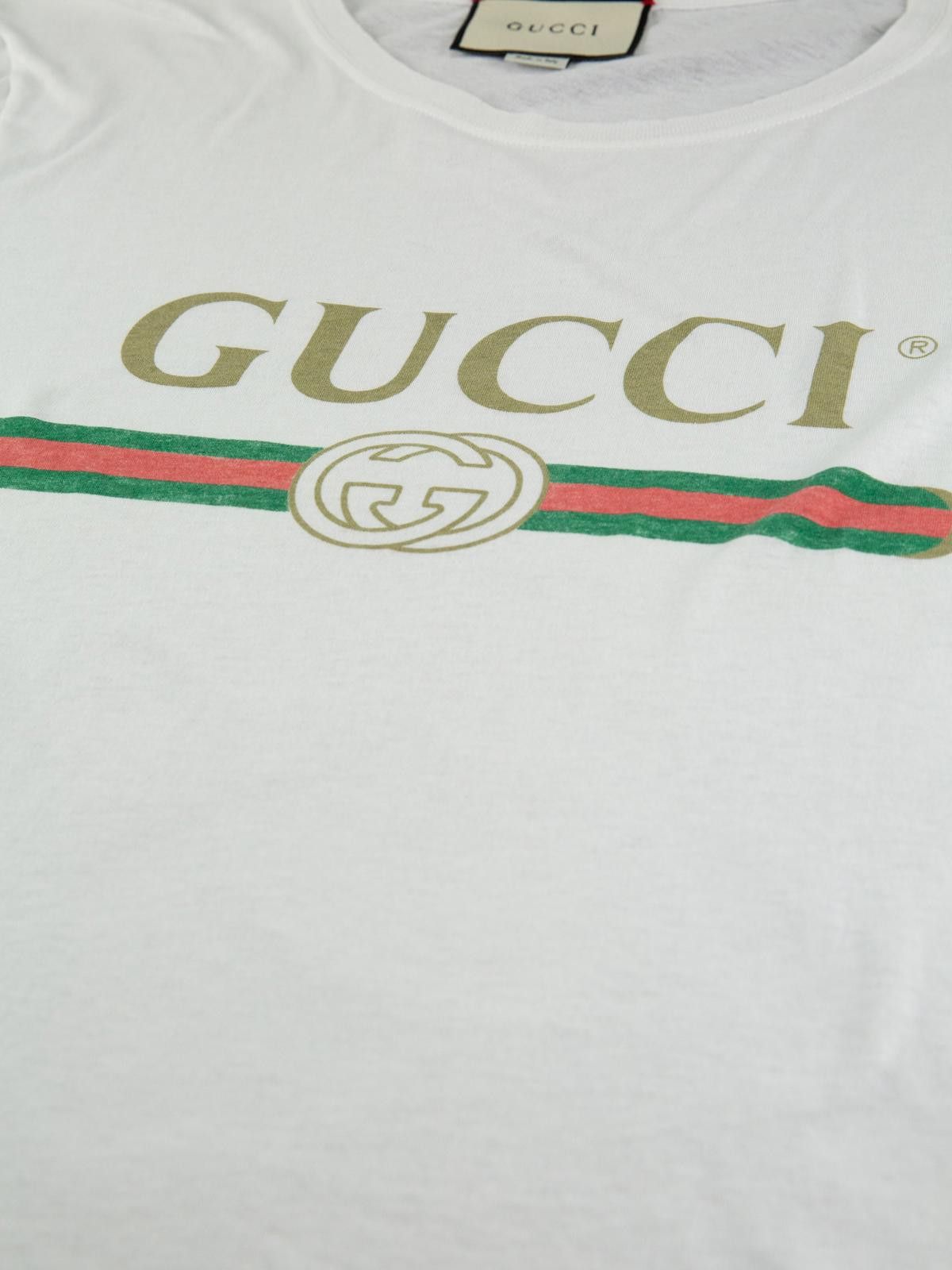 Gucci Gucci Printed Logo White T Shirt Size US XS / EU 42 / 0 - 5 Thumbnail
