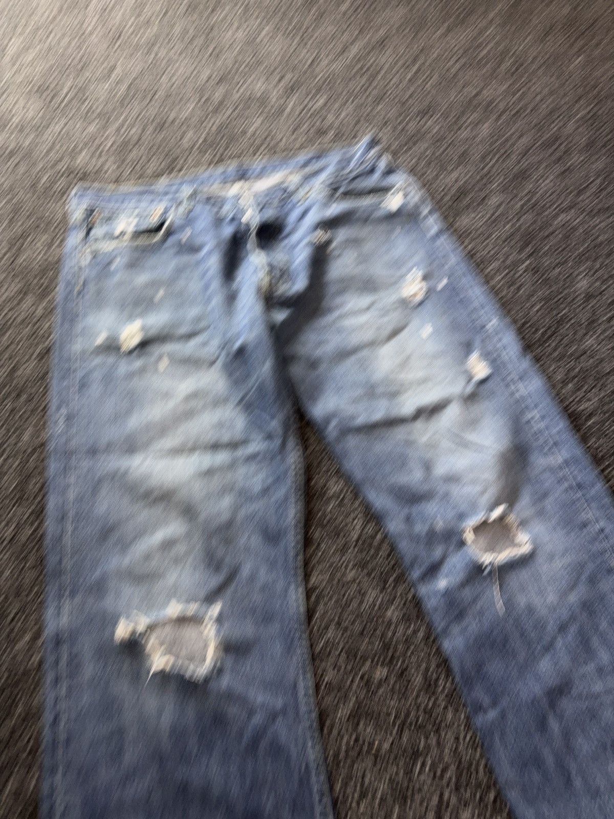 Levi's 00s Y2K Levis 501 Distressed Denim Jeans Vintage Wash Grunge Size US 34 / EU 50 - 5 Thumbnail