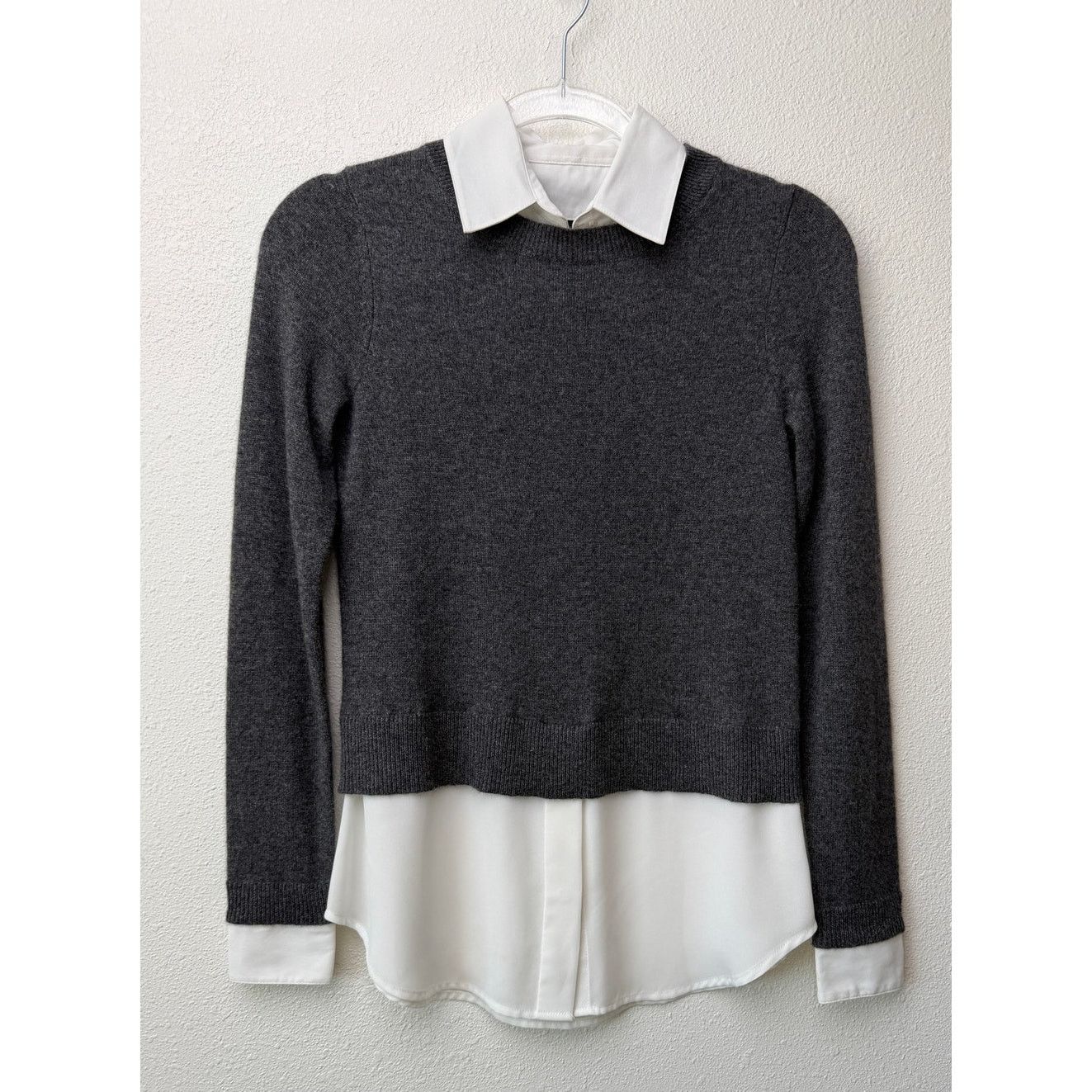 Other Gray White Layered Sweater Shirt XS Size XS / US 0-2 / IT 36-38 - 4 Thumbnail