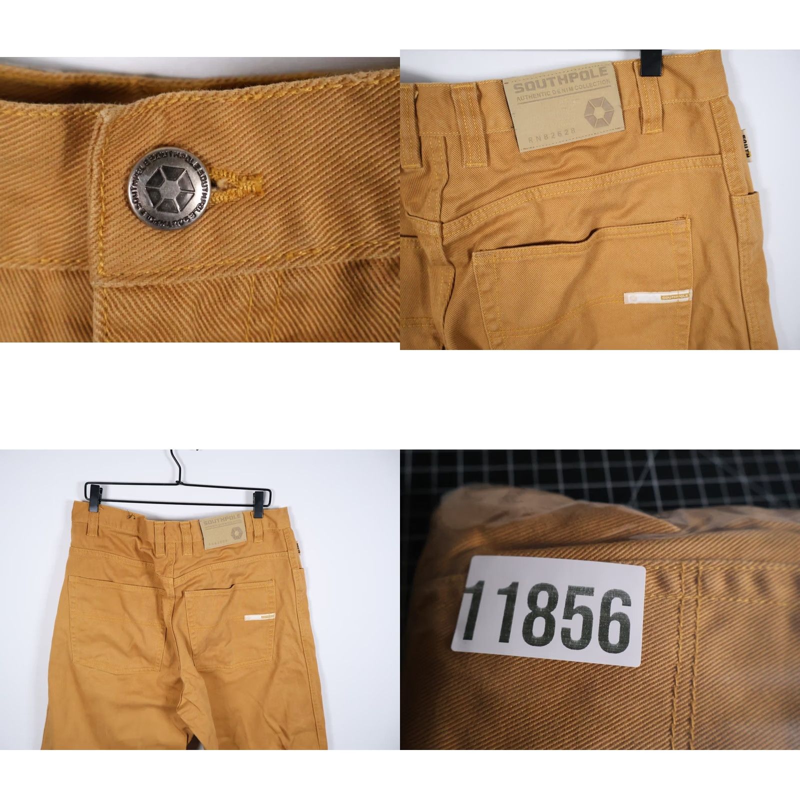 Southpole Southpole Jeans Men 33 x 31 Tan Straight 100% Cotton Denim Vintage 90s Hip Hop Retro Zip Fly 5-Pocket Inseam 31 Womens? Size US 33 - 9 Thumbnail