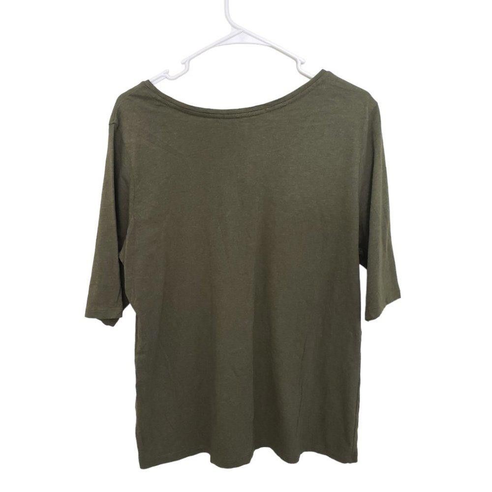 Designer CT543 Peruvian Connection Ladies Olive Green T-shirt L Size L / US 10 / IT 46 - 2 Thumbnail