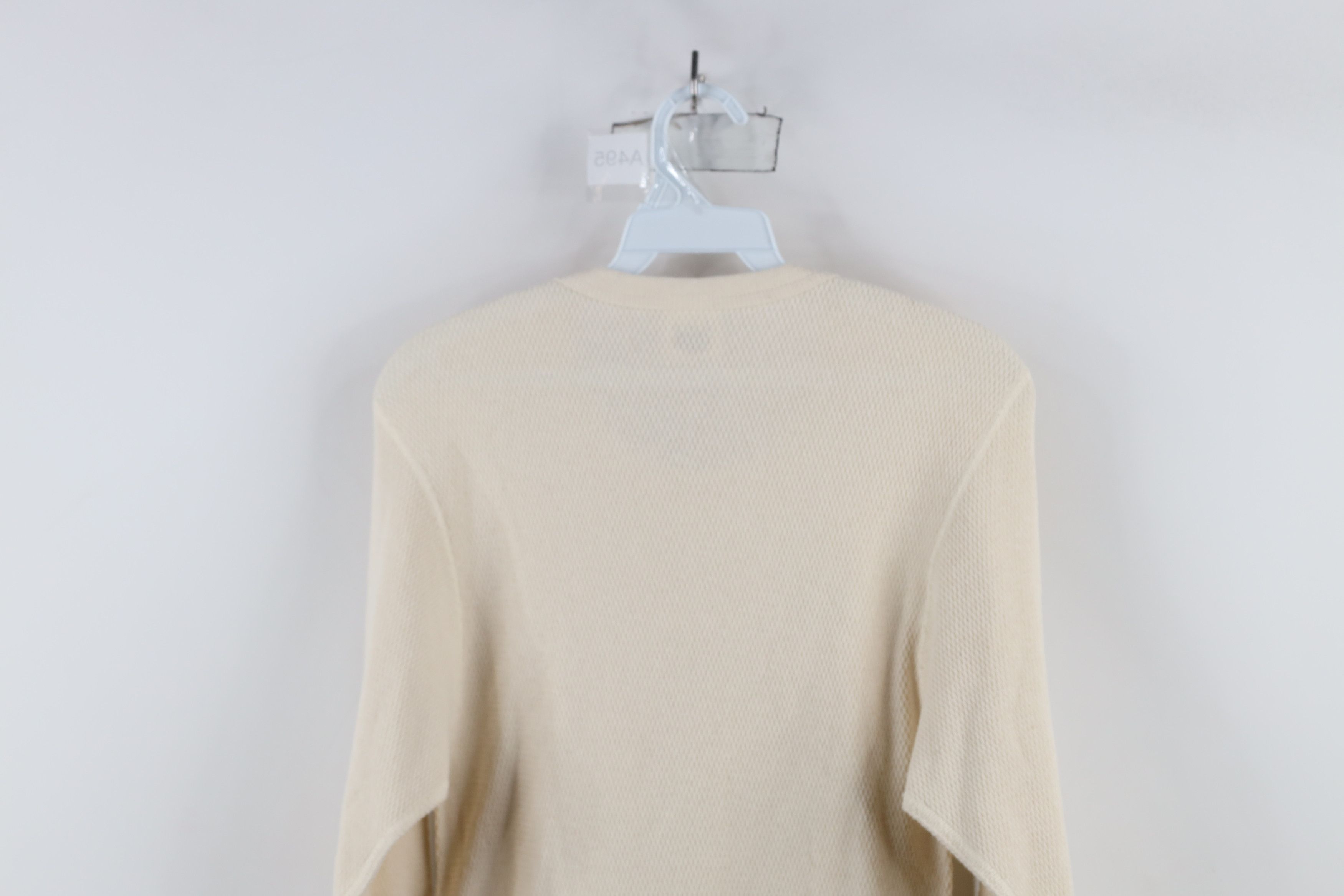 Vintage Vintage 90s Streetwear Knit Long Sleeve T-Shirt Beige USA Size US L / EU 52-54 / 3 - 10 Thumbnail