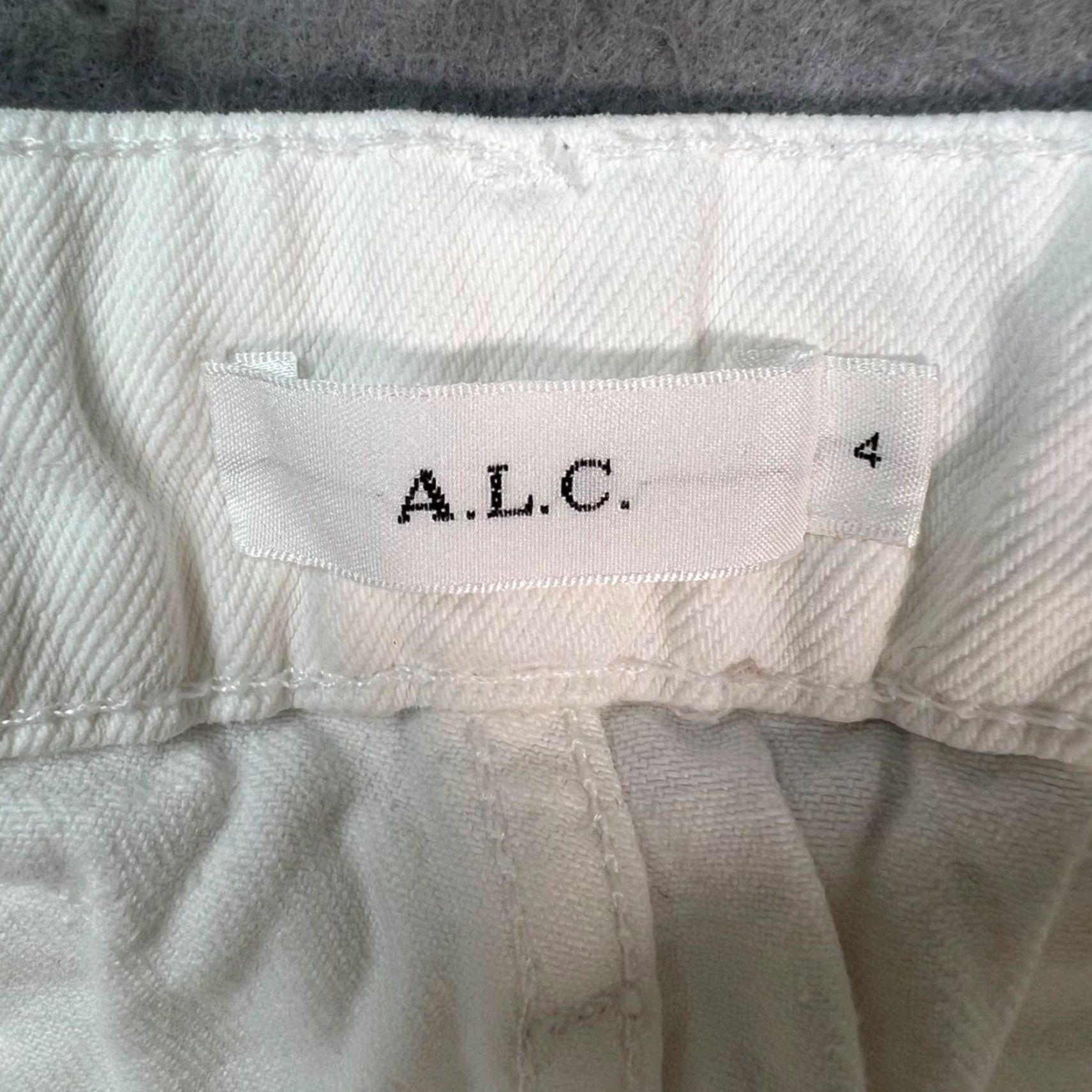 Vintage ALC Womens Size 4 White Denim Button Fly Straight Leg Relaxed Fit Pants Jeans Size 27" / US 4 / IT 40 - 3 Thumbnail