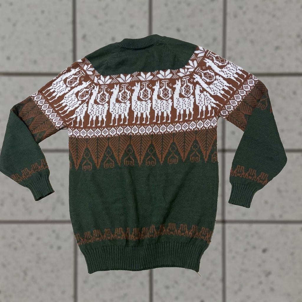 Vintage VINTAGE Ugly Christmas Sweater Shirt Mens L Llama Graphic Print Holiday Brown Green Christmas Sweater Size US L / EU 52-54 / 3 - 1 Thumbnail