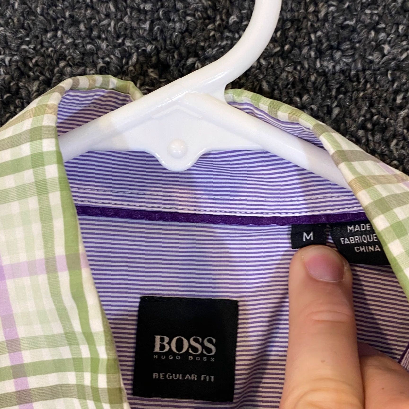 Hugo Boss HUGO BOSS Shirt Mens Medium Regular Green White Plaid Button Up Dress Top L/S Size US M / EU 48-50 / 2 - 3 Thumbnail