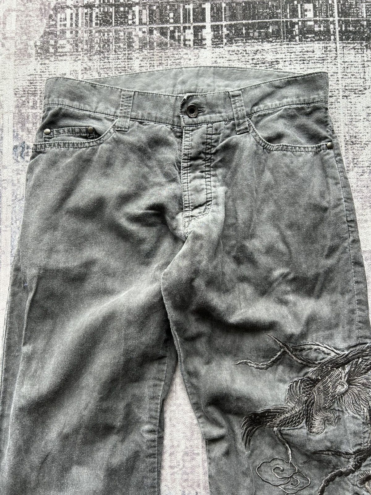 5351 POUR LES HOMMES 5351 Pour Hommes Embroidery Dragon Pants Size US 30 / EU 46 - 8 Thumbnail