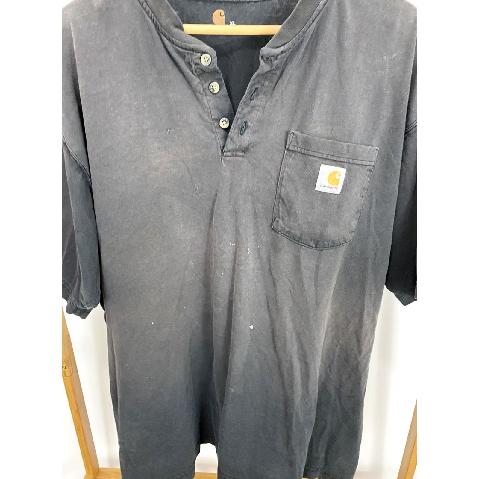 Carhartt VTG Carhartt Men Gradient Sun Faded Pocket Henley Short Sleeve T-Shirt XL Black Shirt Mens XL Carhartt Gradient Sun Henley Pocket T-Shirt Size US XL / EU 56 / 4 - 5 Thumbnail