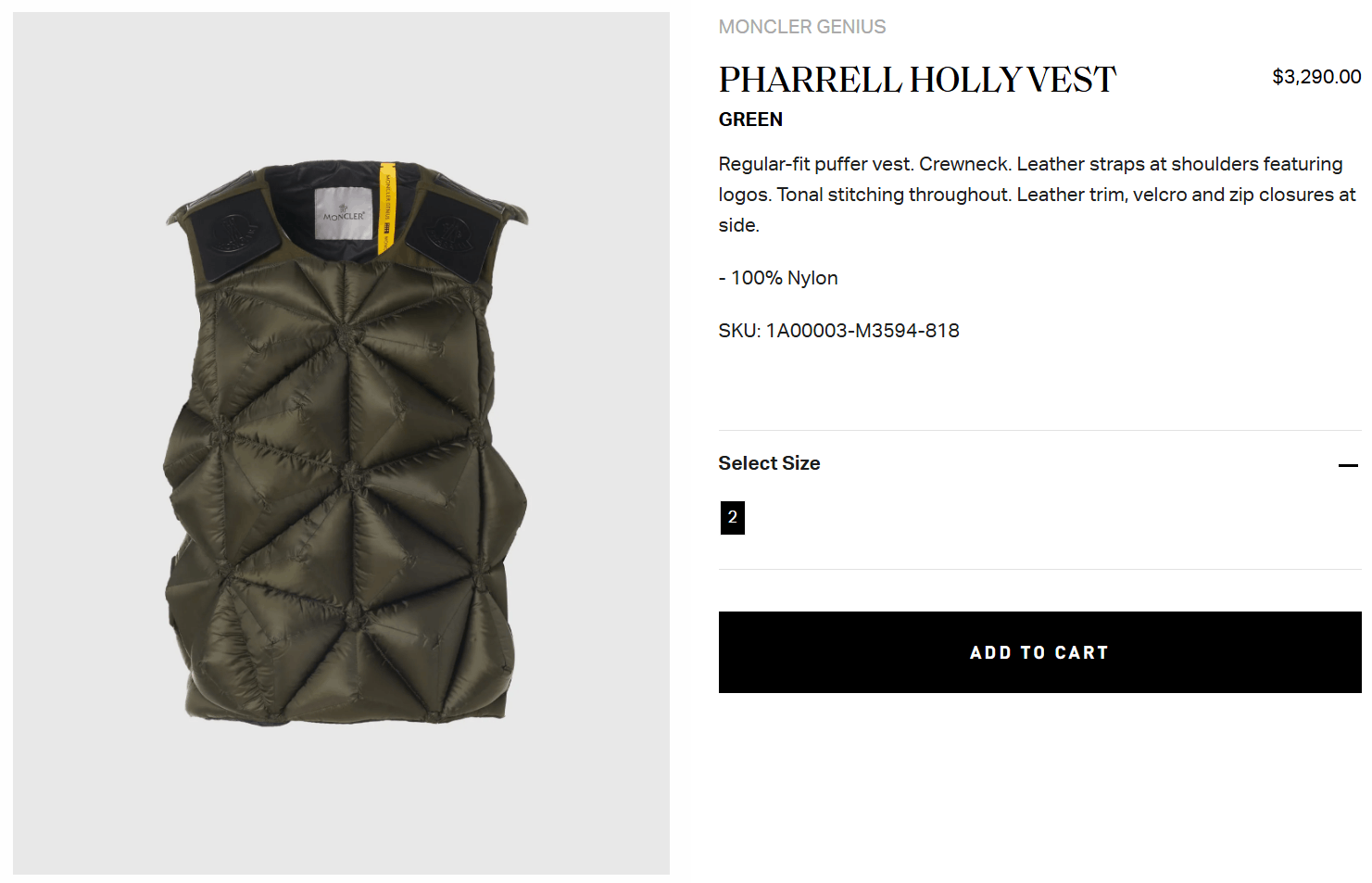 Moncler Genius × Pharrell *NEW* RARE PHARRELL HOLLY QUILTED PUFFER DOWN VEST FW23 Size US M / EU 48-50 / 2 - 2 Thumbnail
