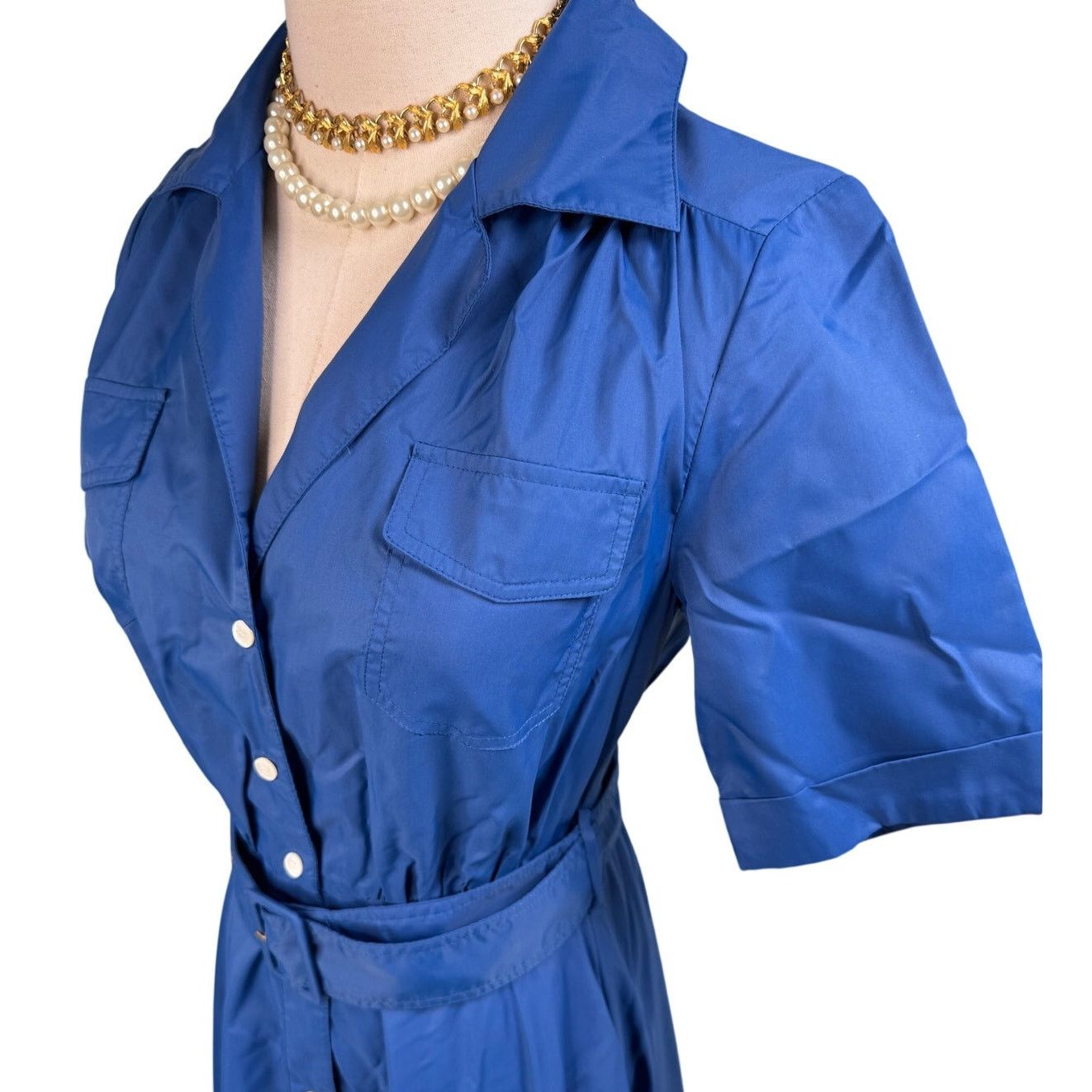 Staud Staud Millie Maxi Belted Shirt Dress Lapis Blue size 00 XXS Size XXS / US 00 / IT 34 - 8 Thumbnail