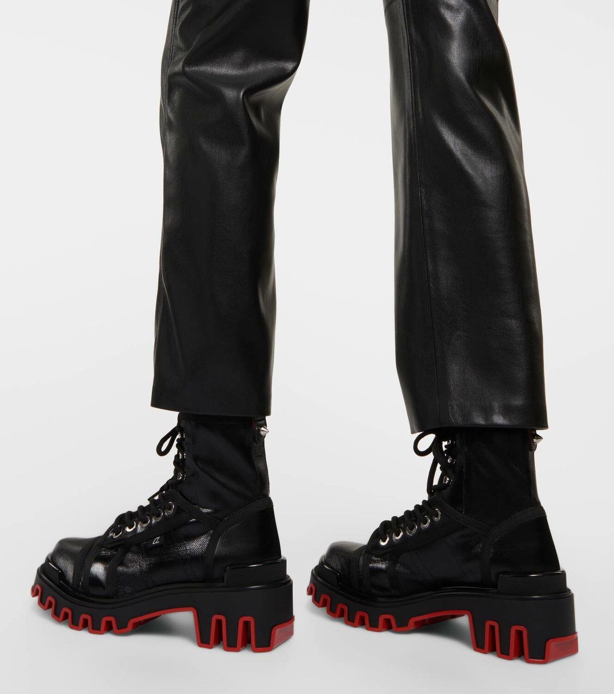 Christian Louboutin Mens Panaroot Dune Flat Black Combat Lace Up Boot 43.5 10.5 Size US 10.5 / EU 43-44 - 8 Thumbnail