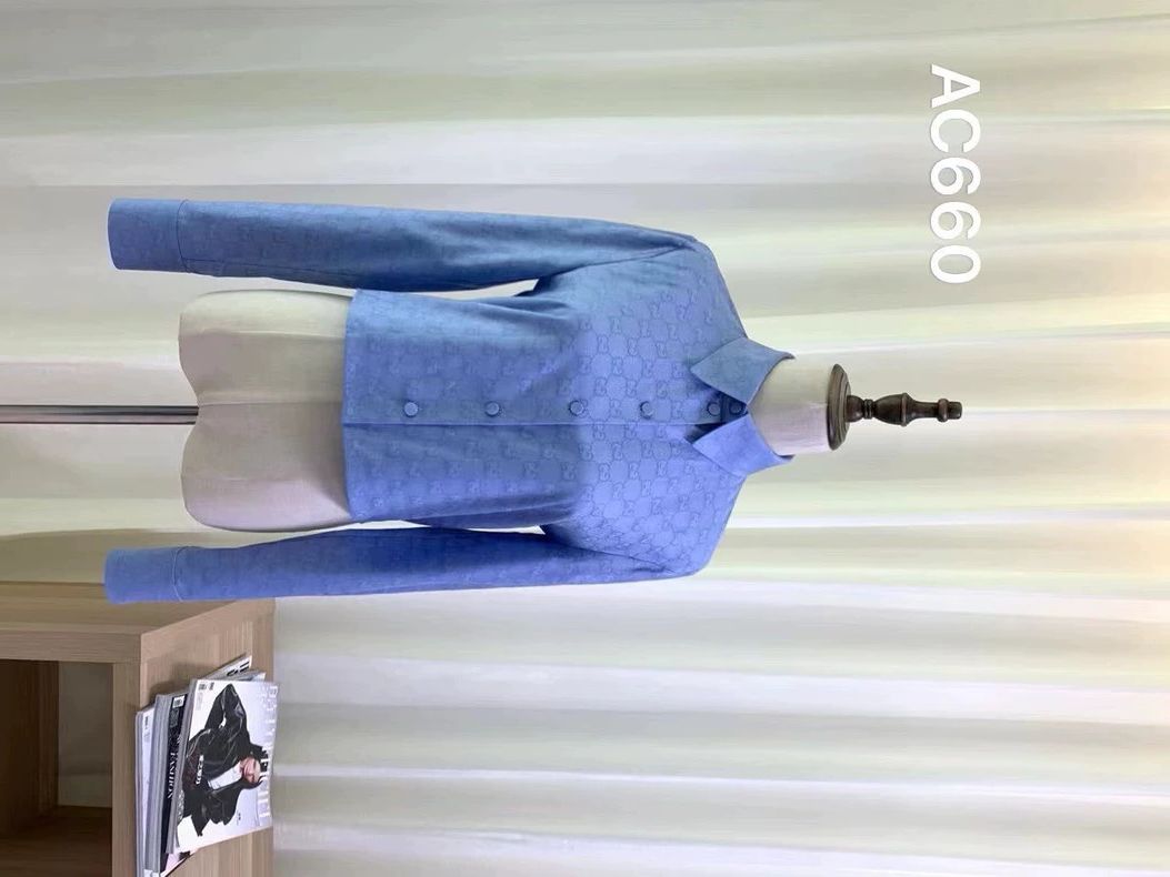 Gucci Gucci Short long-sleeved shirt with full print logo 2501-Ne Size US XXS / EU 40 - 1 Thumbnail