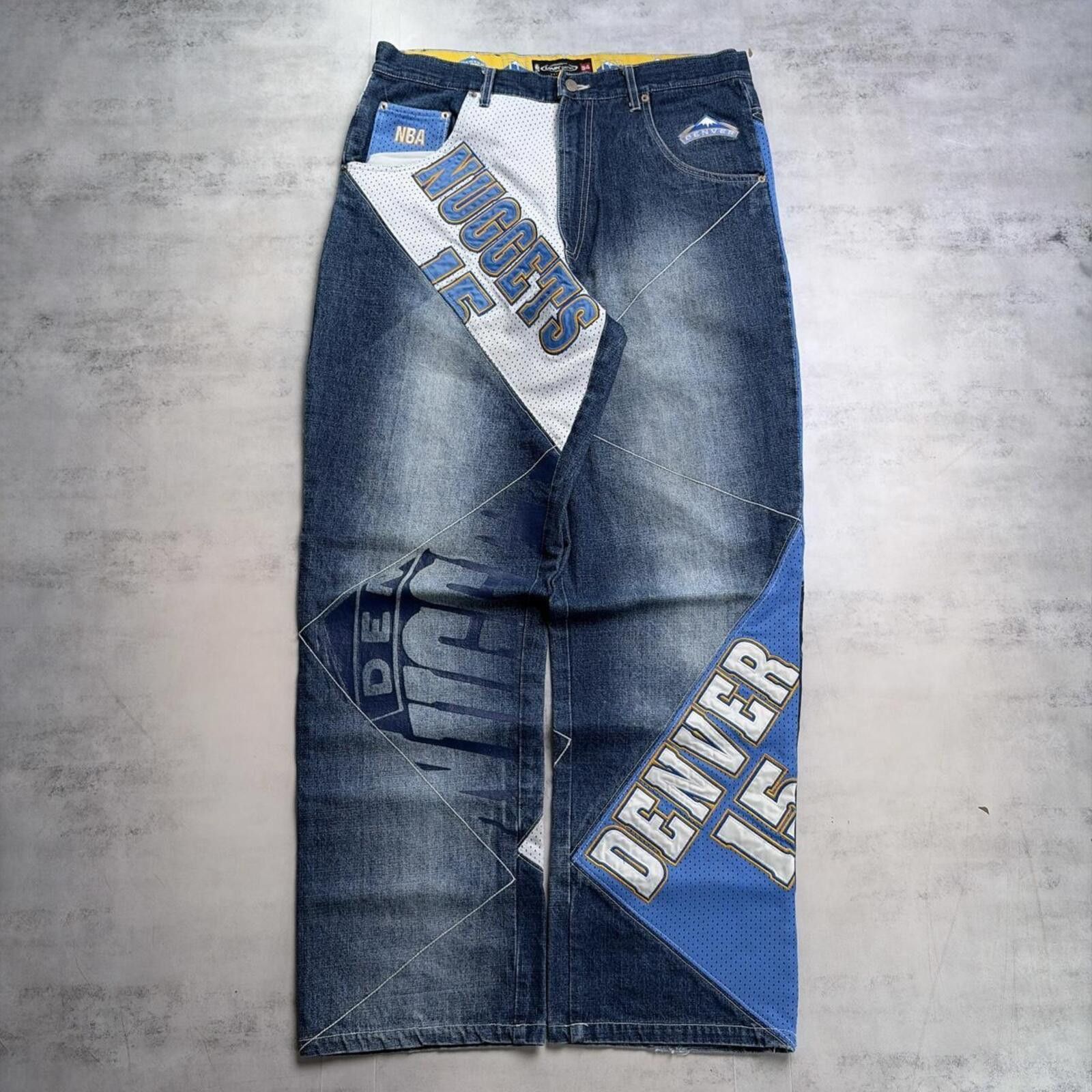 NBA Vintage Link NBA UNK Denver Nuggets Anthony 15 Baggy Jeans Size US 34 / EU 50 - 2 Thumbnail