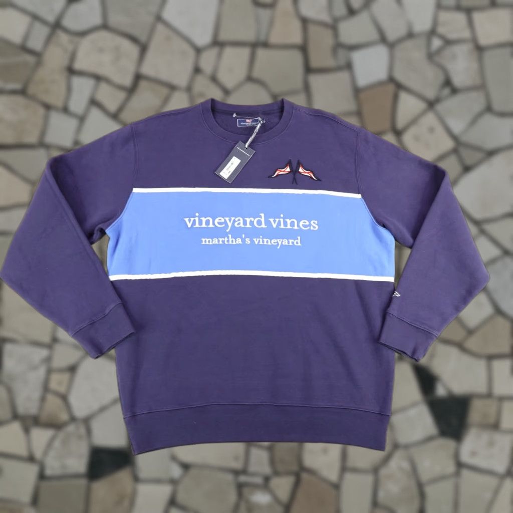 Vineyard Vines Vineyard Vines Sweatshirt Mens Large Nautical Navy Colorblock Fleece Sweater NEW Size US L / EU 52-54 / 3 - 1 Thumbnail