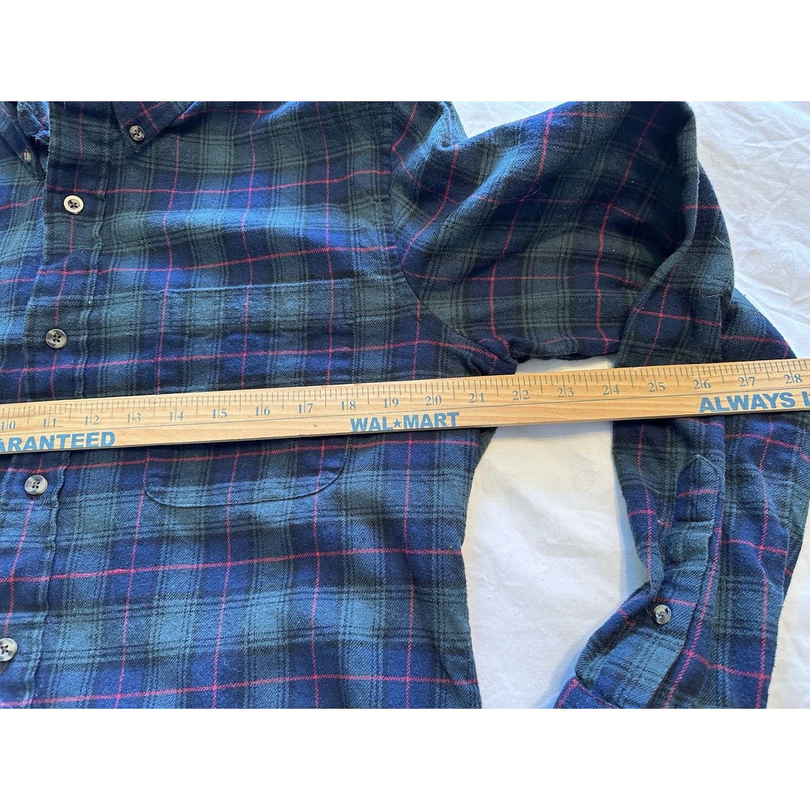 Saddlebred Saddlebred Button Flannel Shirt Green/Navy Blue Plaid Medium Size US M / EU 48-50 / 2 - 6 Thumbnail