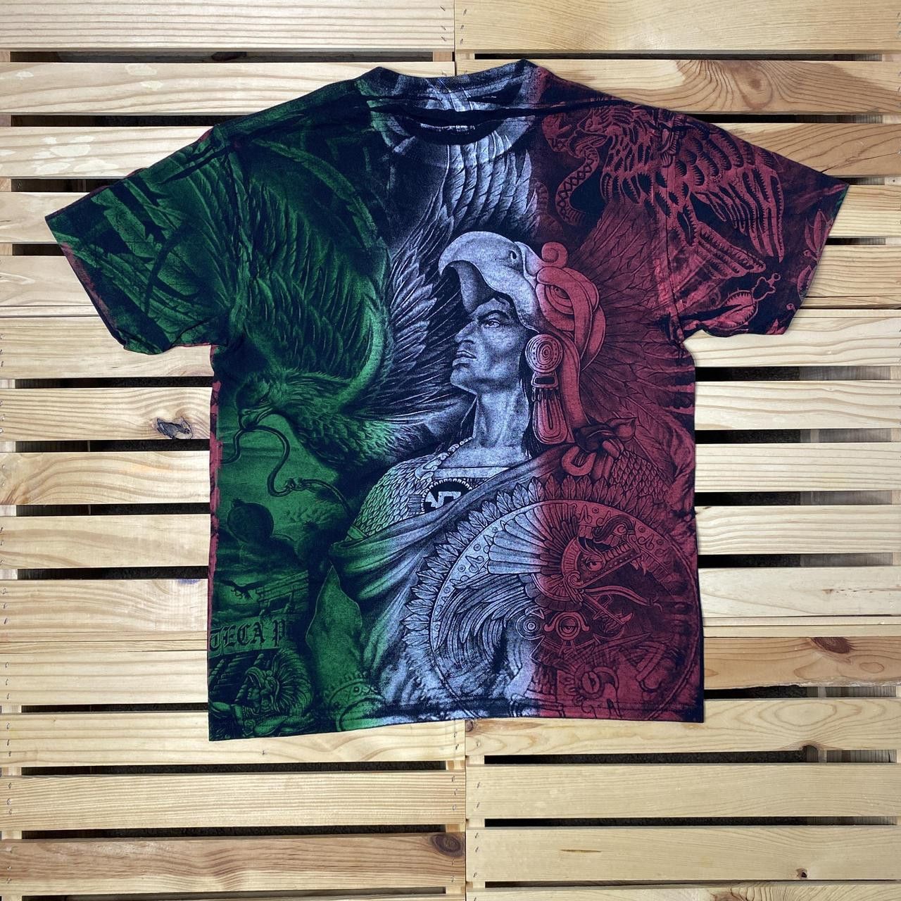 Other Vintage Chichen Itza Black AOP Mayan Warrior Tee Size Medium Size US M / EU 48-50 / 2 - 2 Thumbnail