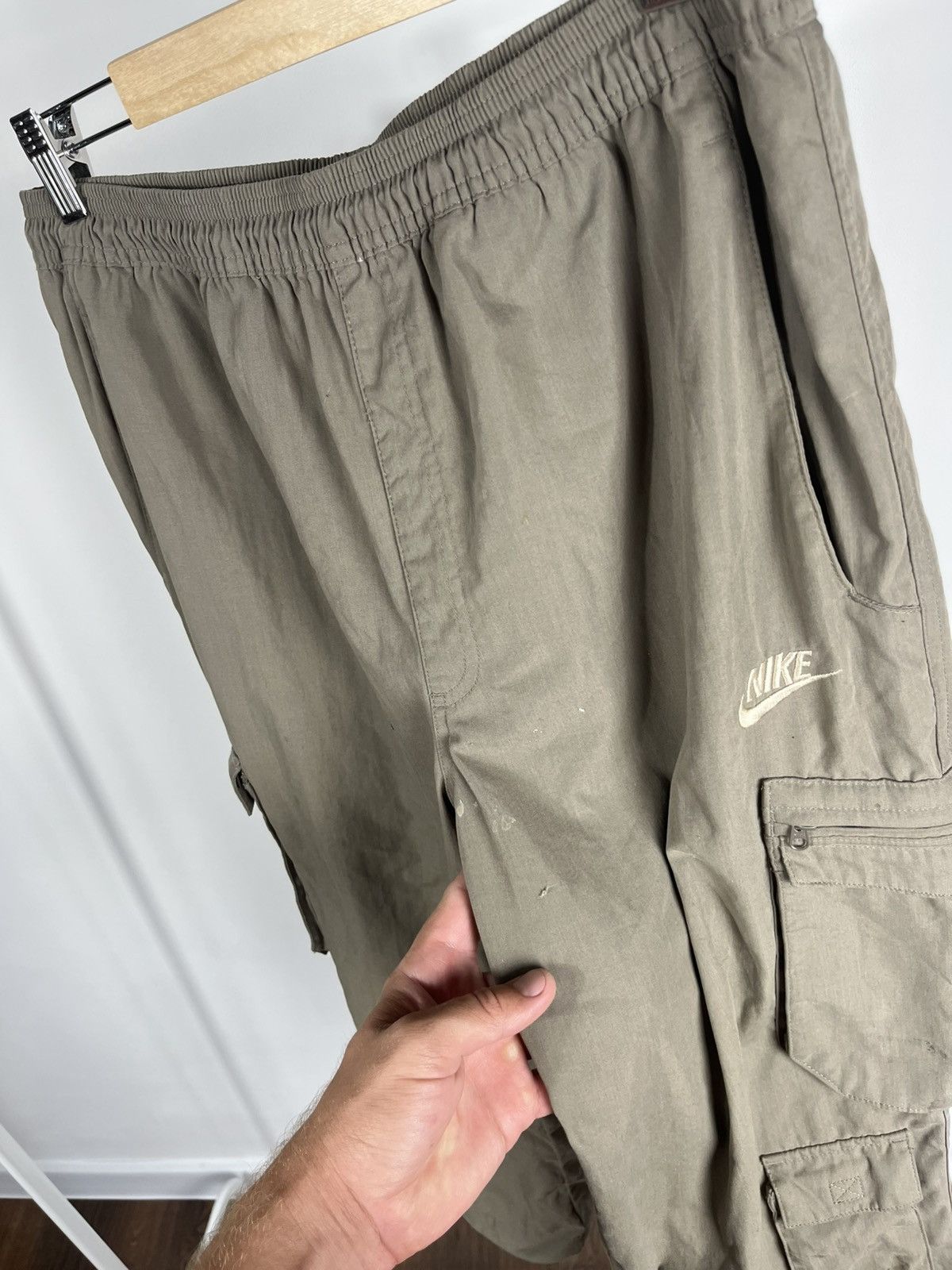Nike Nike Distressed Cargo Long Shorts Olive Green Size L Size US 34 / EU 50 - 3 Thumbnail