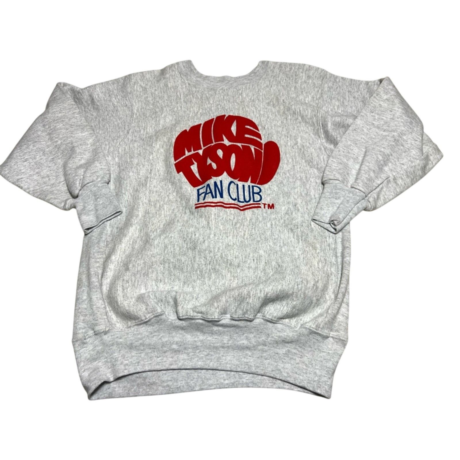 Hanes Vintage Rare 80s Mike Tyson Fan Club Crewneck Sweatshirt Size US L / EU 52-54 / 3 - 1 Thumbnail