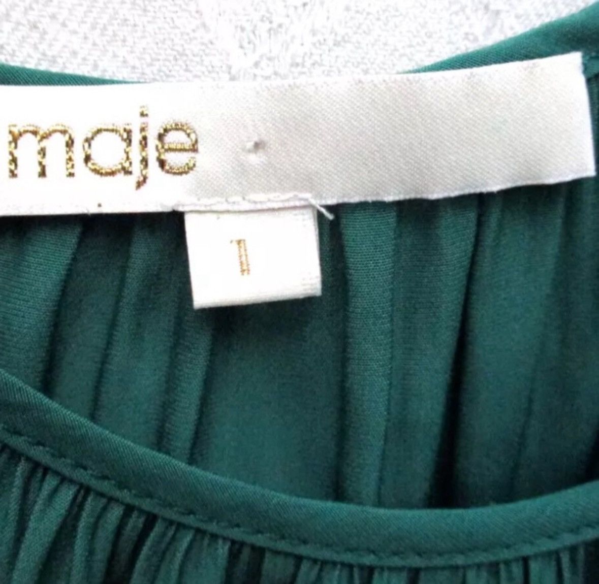maje emerald green dress Pauline